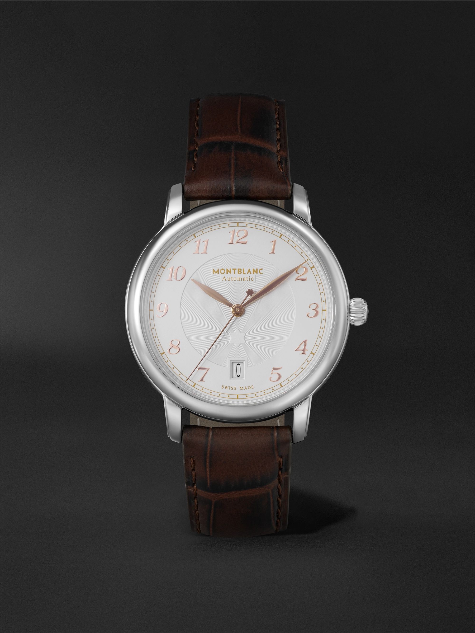 MONTBLANC Star Legacy Automatic 39mm Stainless Steel and Croc-Effect Leather Watch, Ref. No. 128684