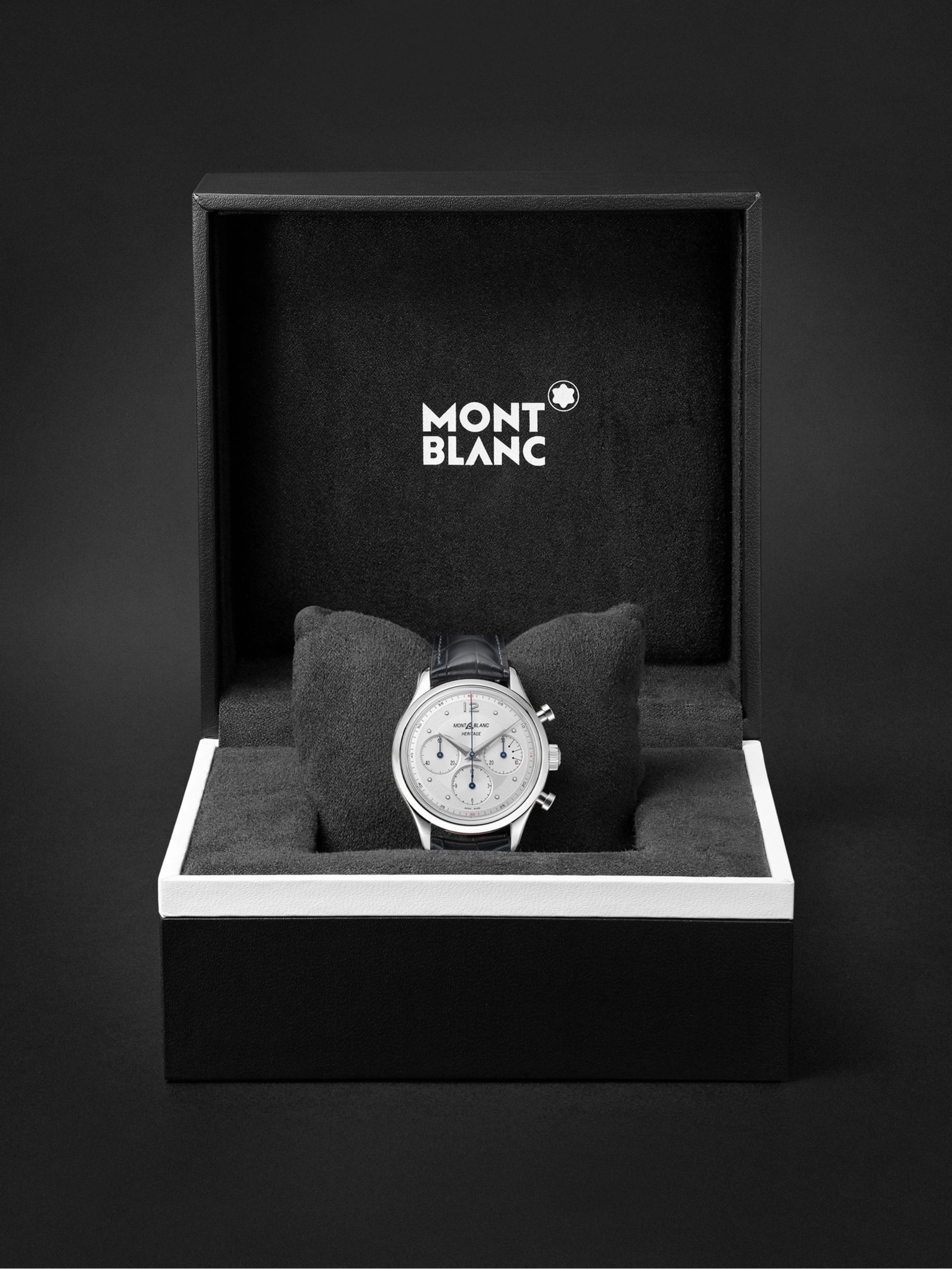 MONTBLANC Heritage Automatic Chronograph 41mm Stainless Steel and Alligator Watch, Ref. No. 128670