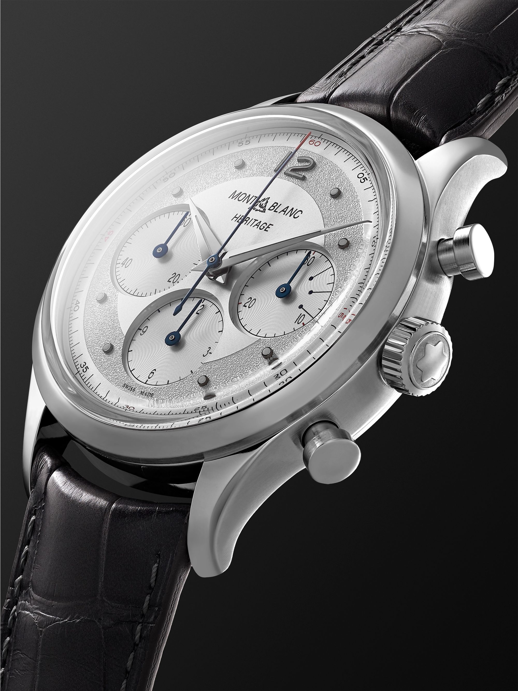 MONTBLANC Heritage Automatic Chronograph 41mm Stainless Steel and Alligator Watch, Ref. No. 128670