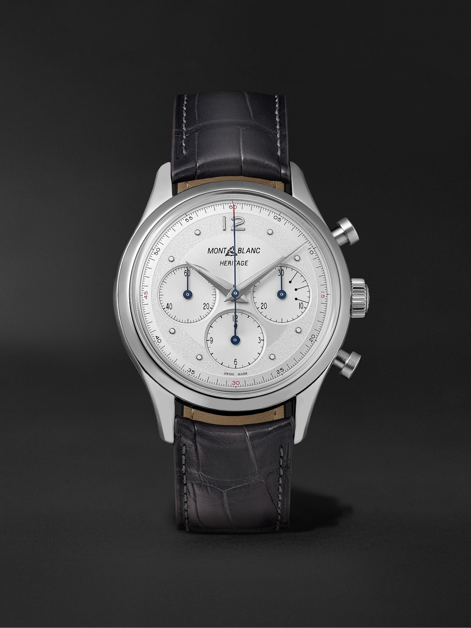 MONTBLANC Heritage Automatic Chronograph 41mm Stainless Steel and Alligator Watch, Ref. No. 128670