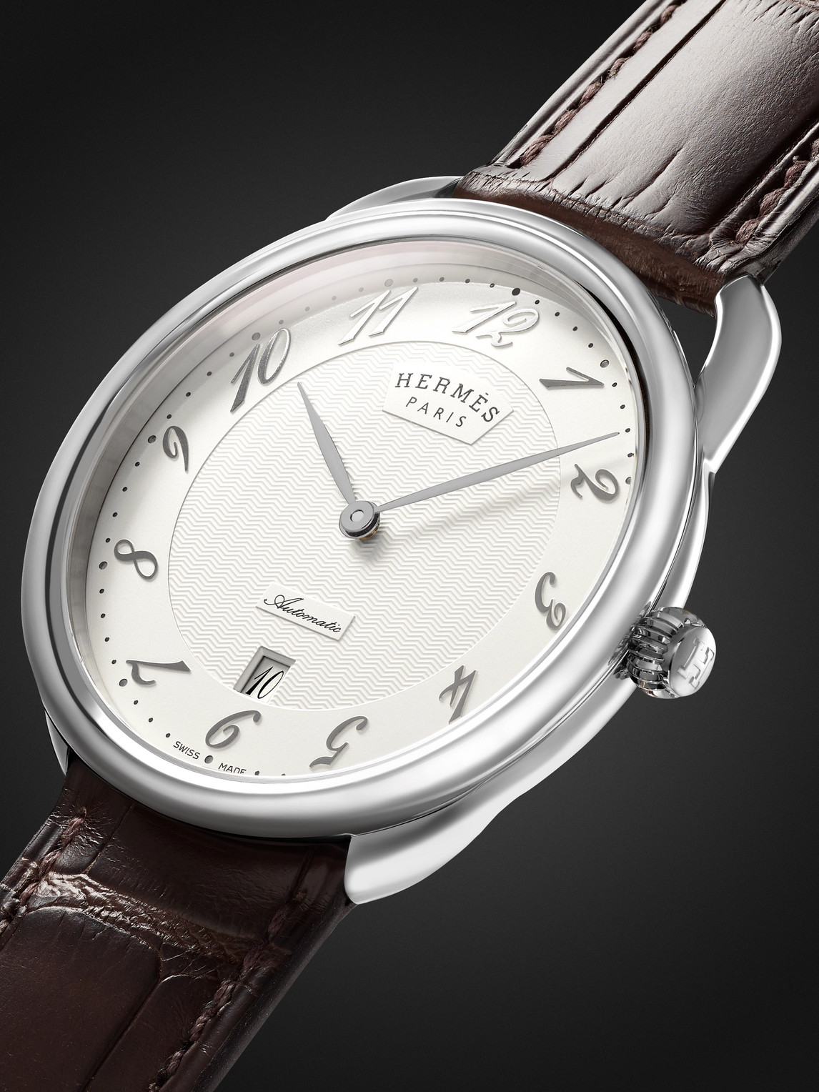  Hermès Timepieces - Arceau Automatic 40mm Steel And Alligator Watch, Ref. No. 055562ww00 - Men - White 