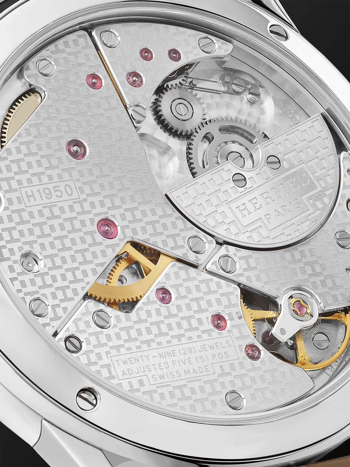 Shop Hermès Timepieces Slim D'hermès Acier Automatic 39.5mm Stainless Steel And Alligator Watch, Ref. No. W045266ww00 In White
