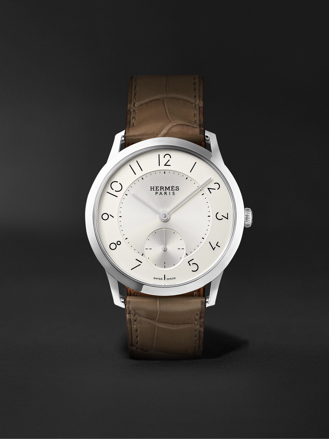 Slim d'Hermès Acier Automatic 39.5mm Stainless Steel and Alligator Watch, Ref. No. W045266WW00