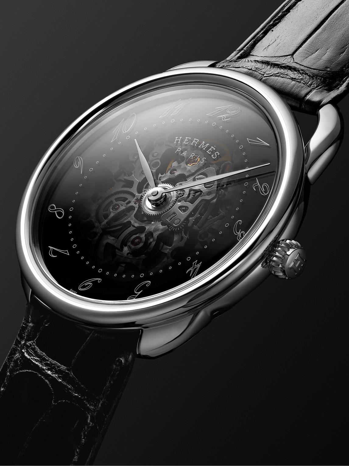  Hermès Timepieces - Arceau Squelette Automatic 40mm Stainless Steel And Alligator Watch, Ref. No. W055537ww00 - Men - Black 