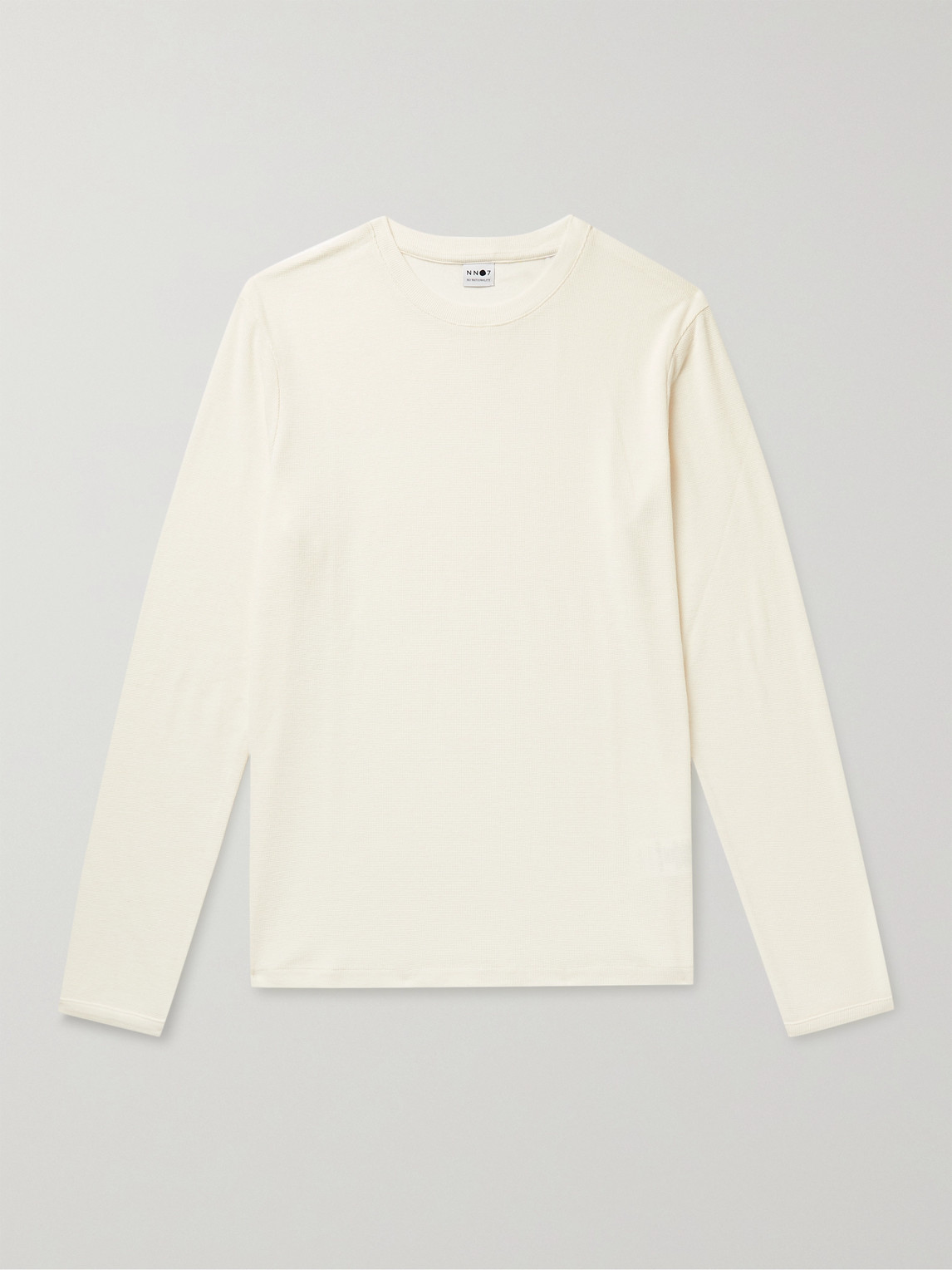 Nn07 Clive Waffle-knit Cotton And Modal-blend T-shirt In White