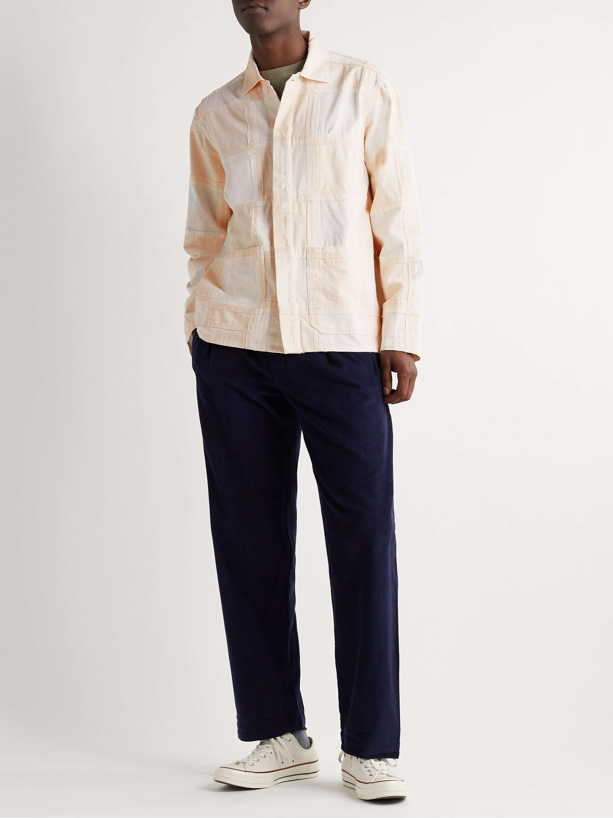 SMR DAYS Aproador Patchwork Herringbone Cotton and Canvas Jacket