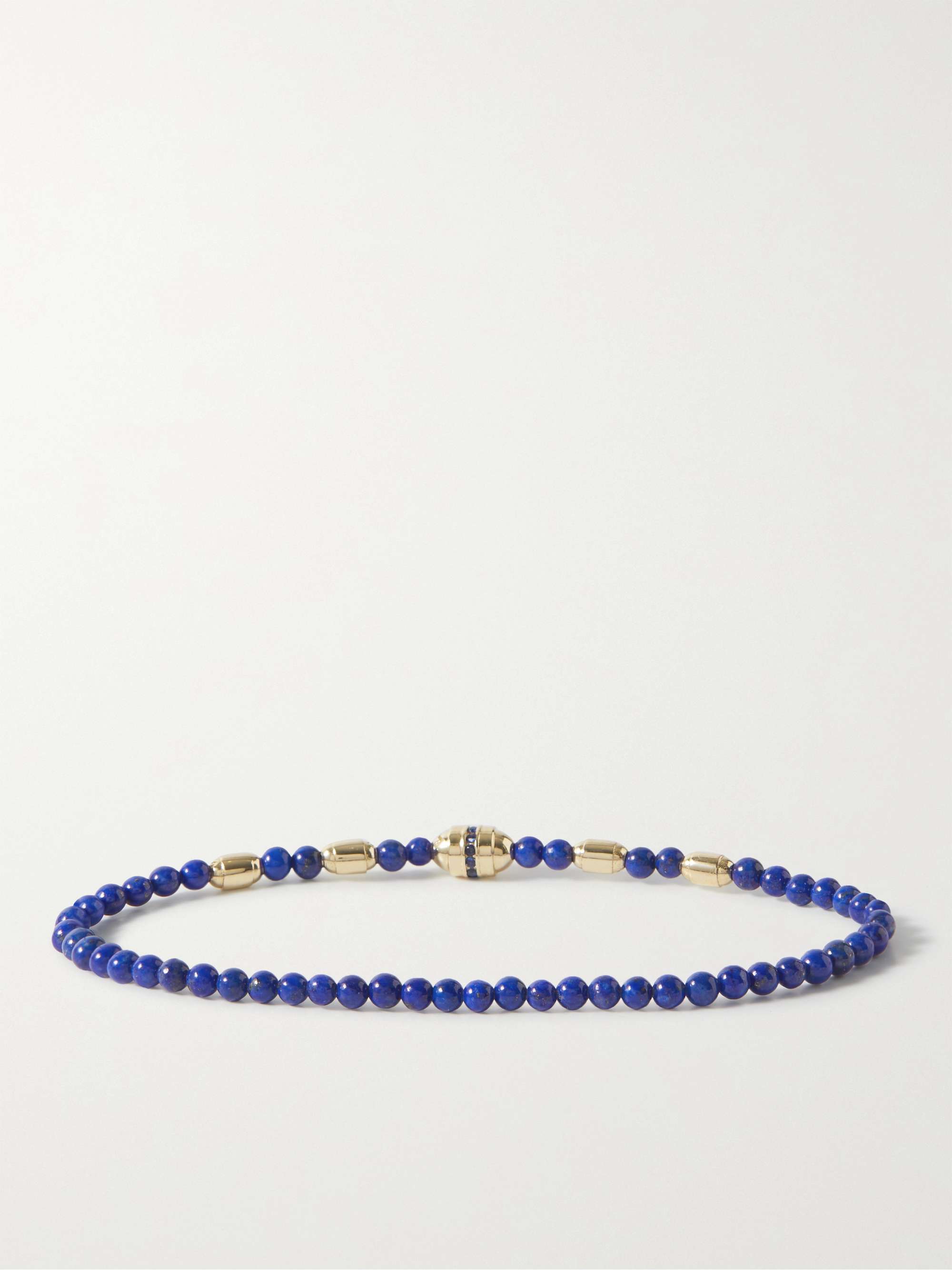 LUIS MORAIS 14-Karat Gold, Sapphire and Bead Bracelet