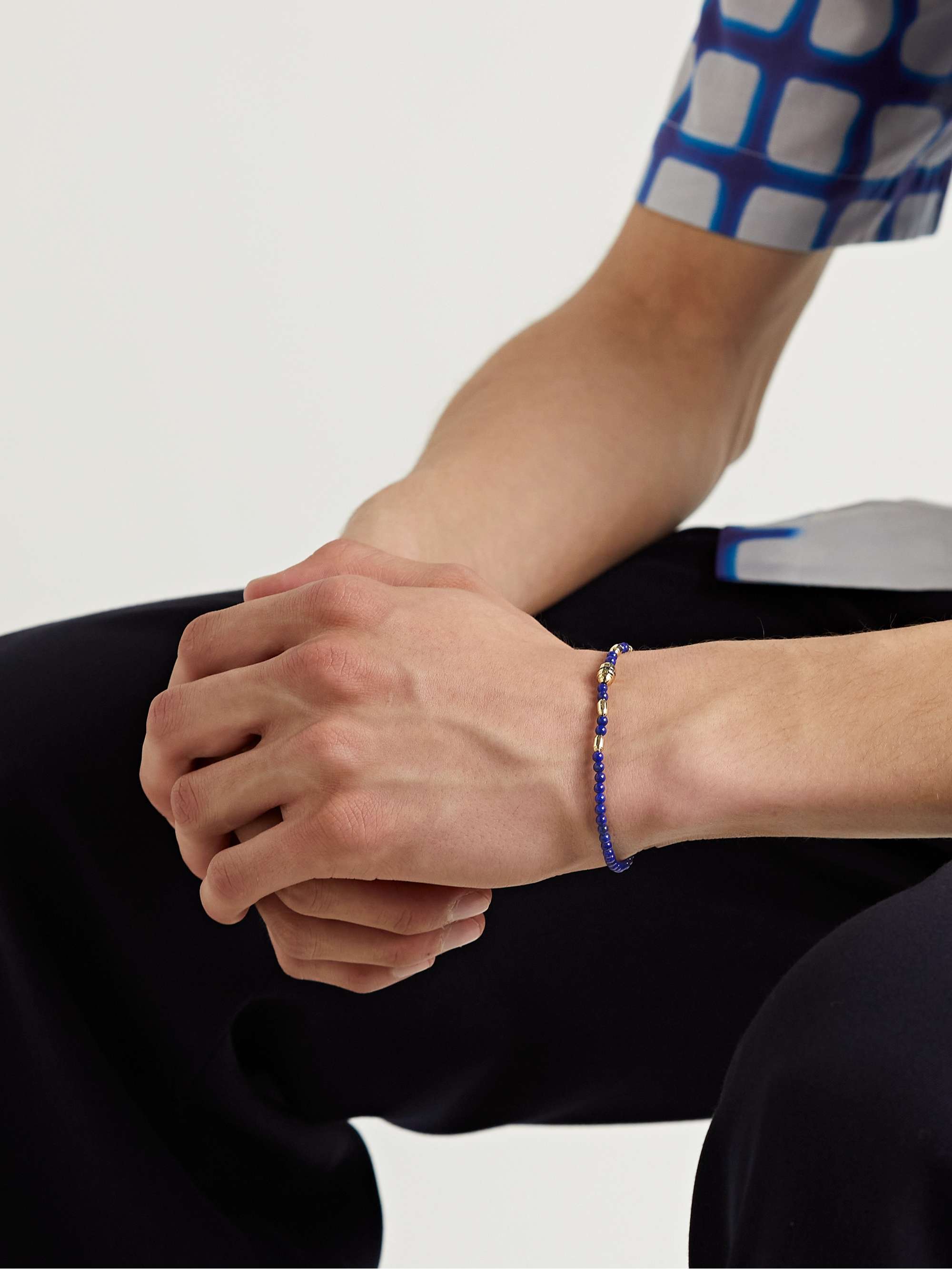 LUIS MORAIS 14-Karat Gold, Sapphire and Bead Bracelet