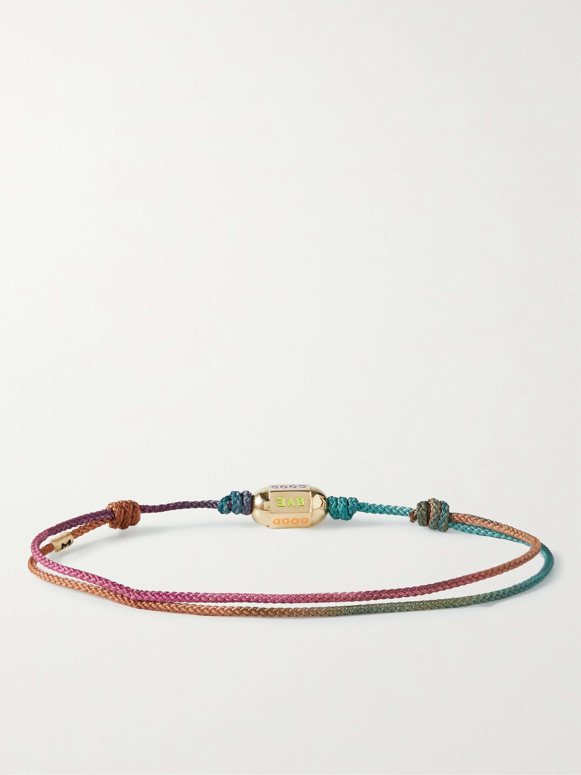LUIS MORAIS 14-Karat Gold, Cord and Enamel Bracelet
