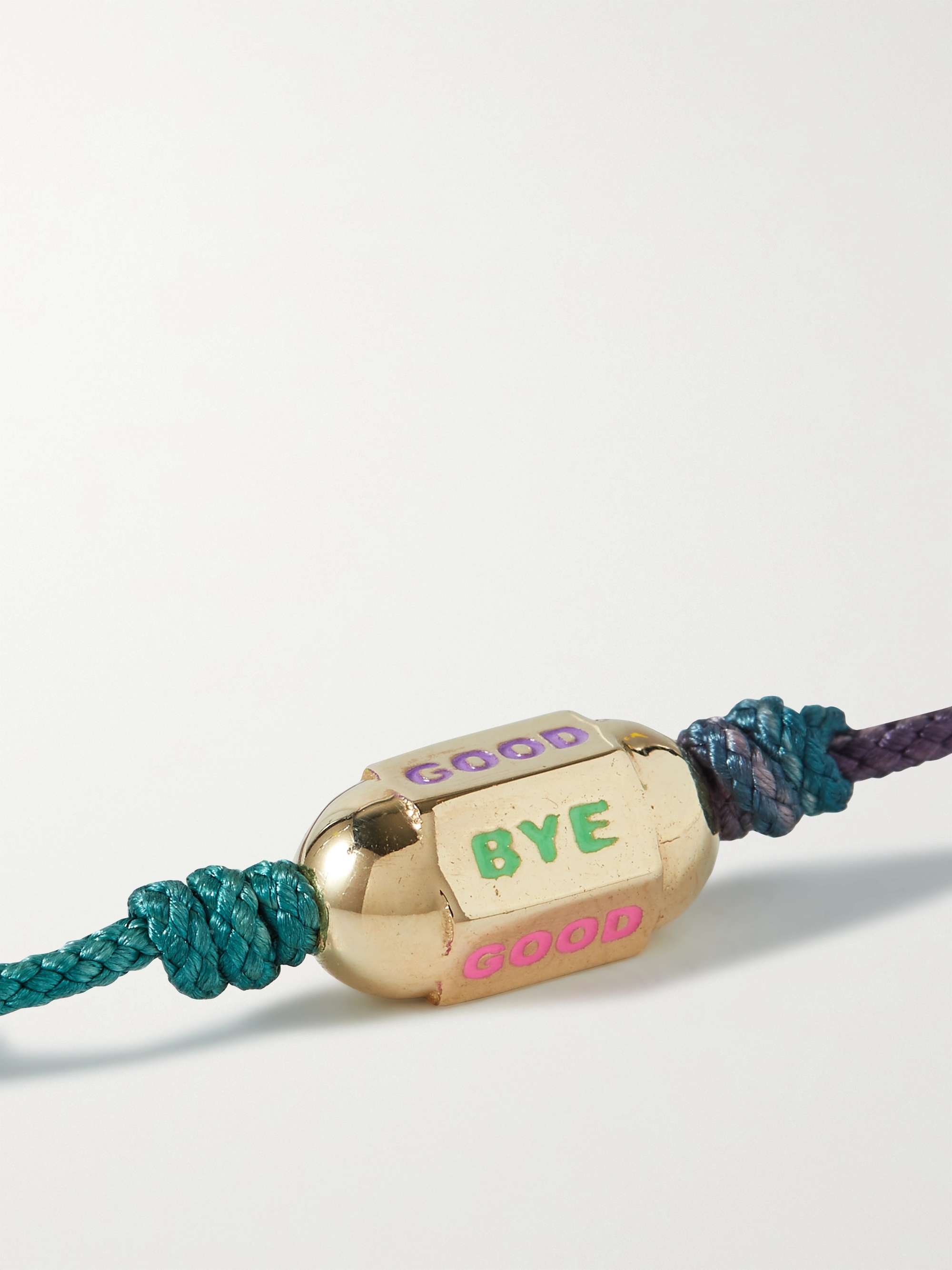 LUIS MORAIS 14-Karat Gold, Cord and Enamel Bracelet