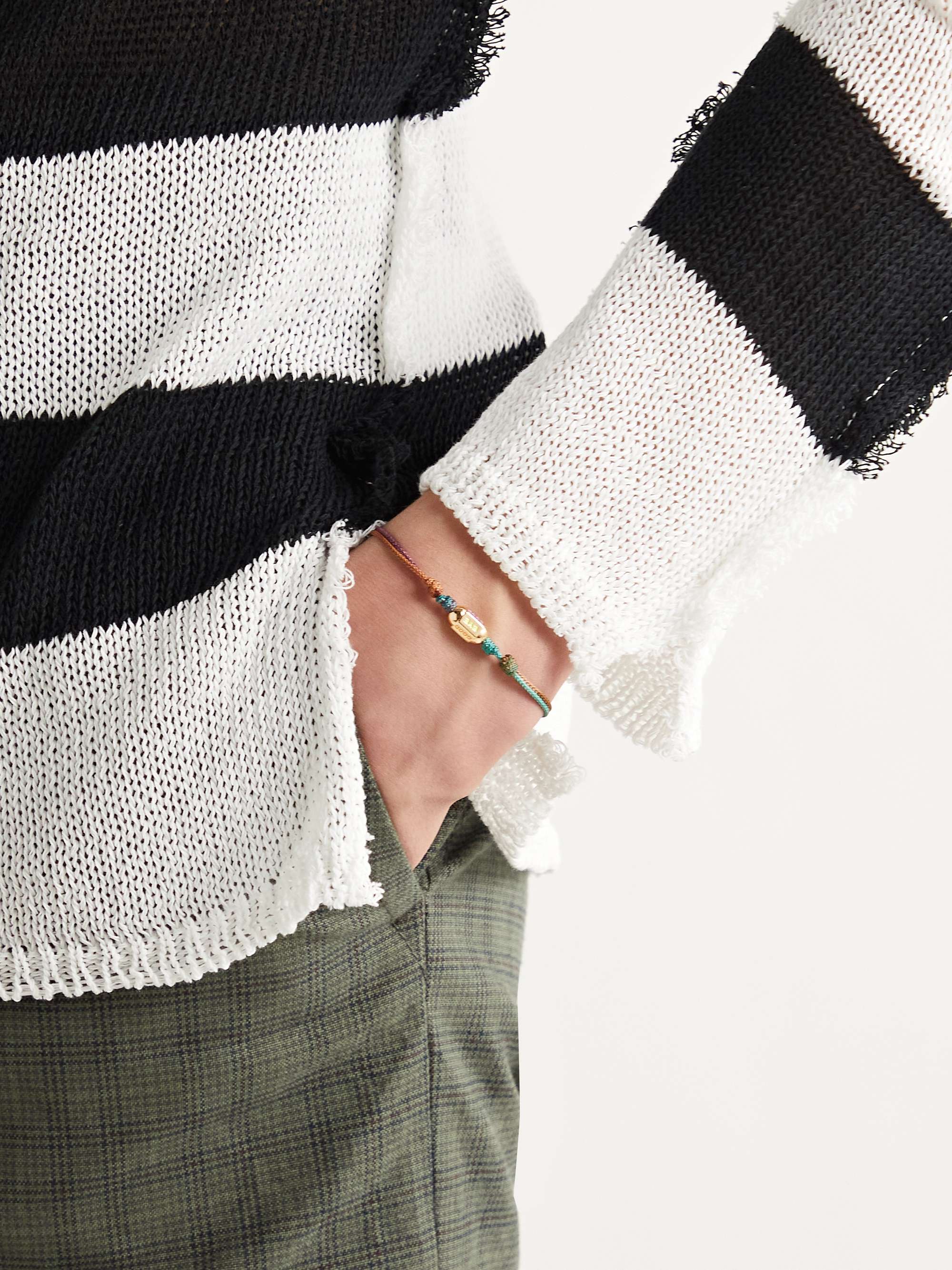 LUIS MORAIS 14-Karat Gold, Cord and Enamel Bracelet