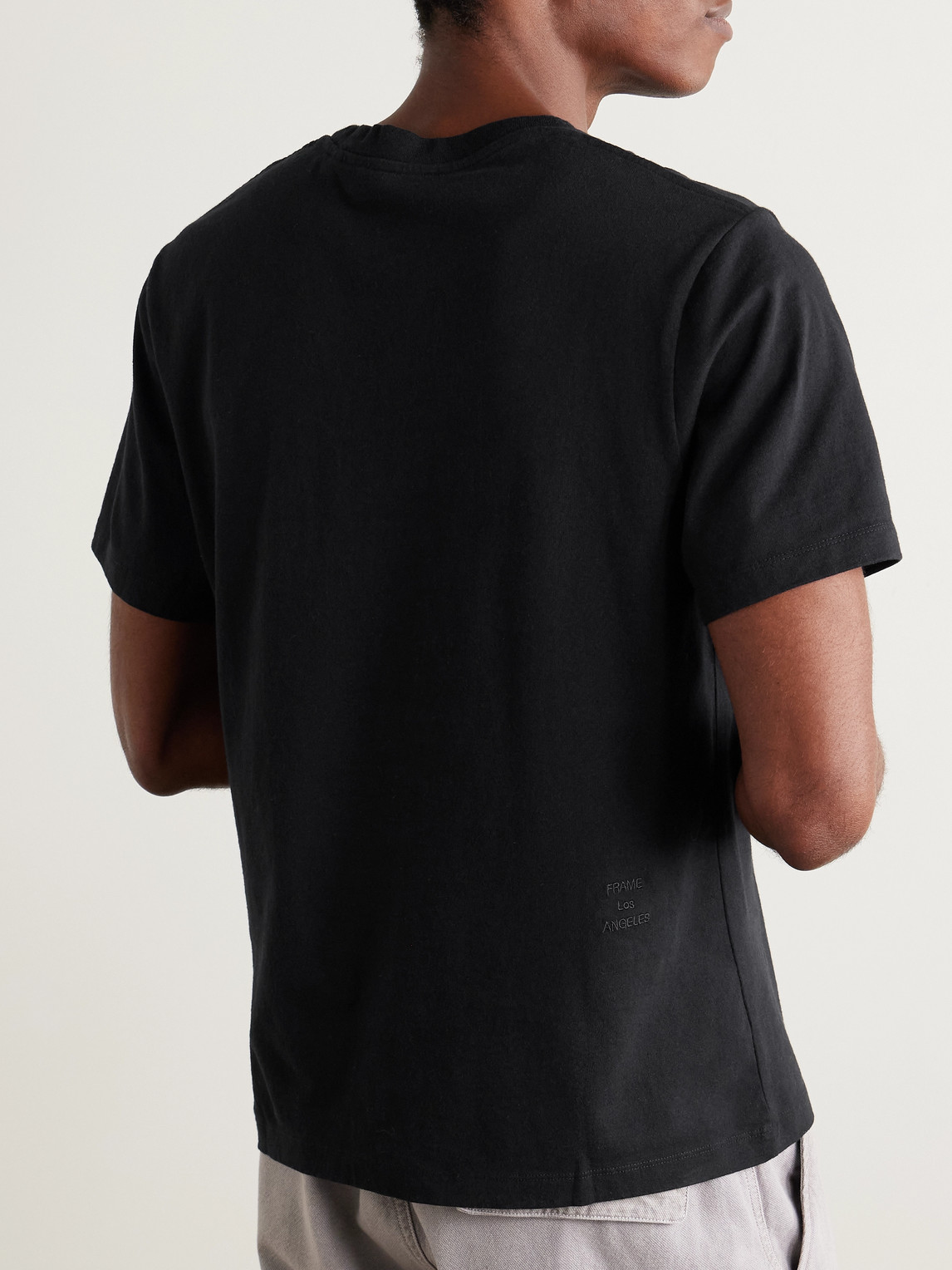 Shop Frame Cotton-jersey T-shirt In Black