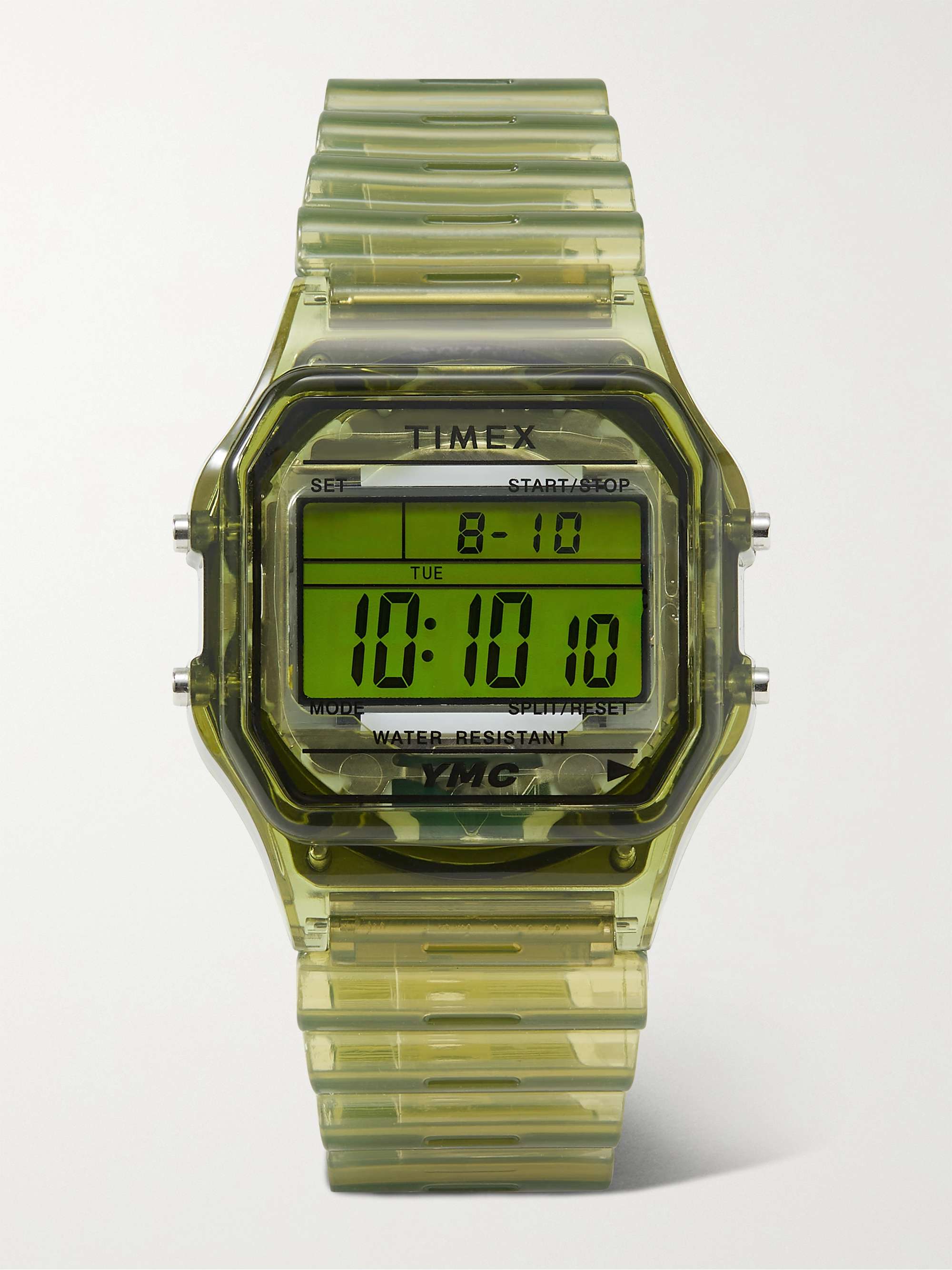 YMC + Timex T80 34mm Stainless Steel and Rubber Digital Watch for Men