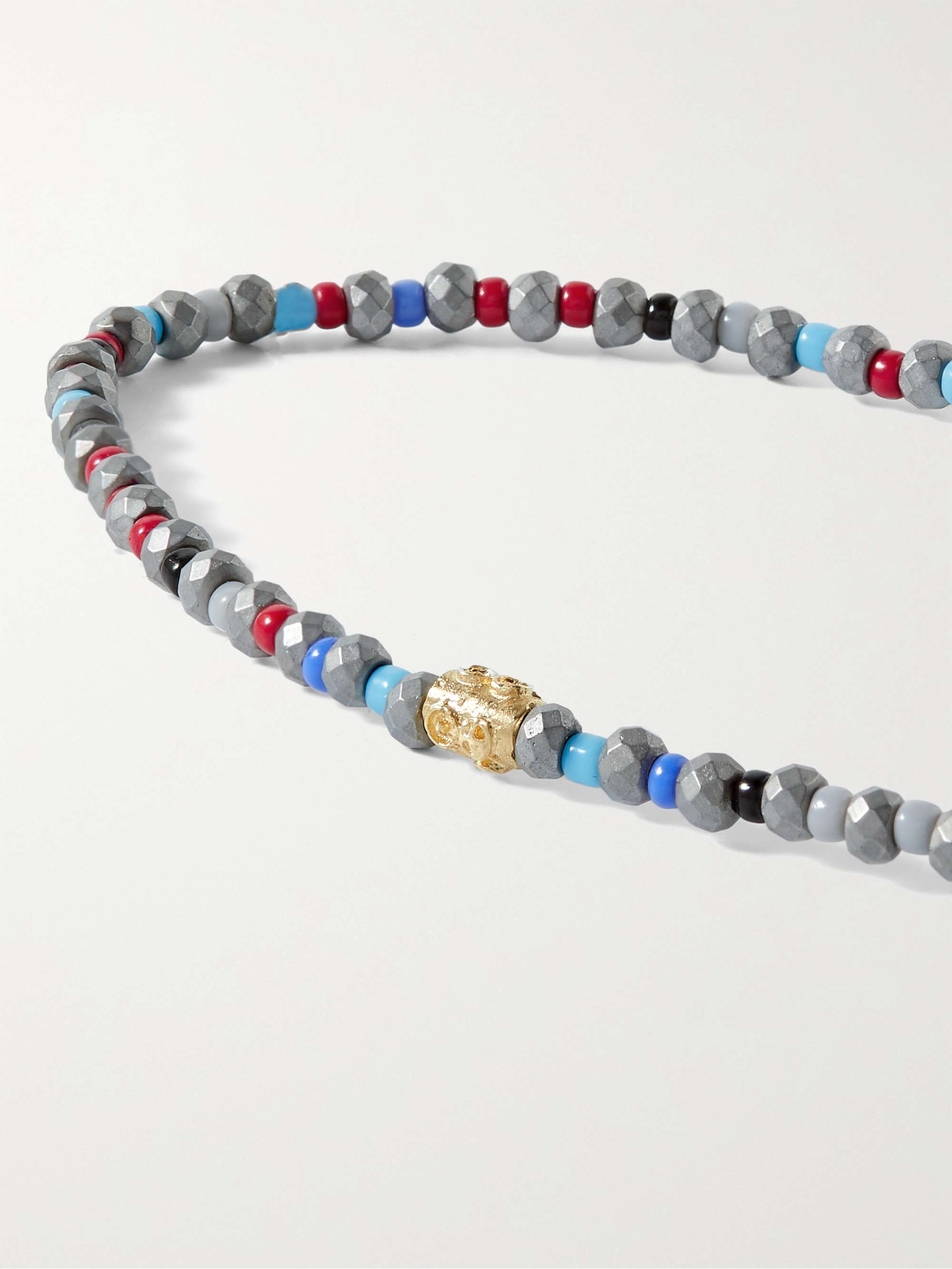 LUIS MORAIS Elements 14-Karat Gold and Enamel Beaded Bracelet