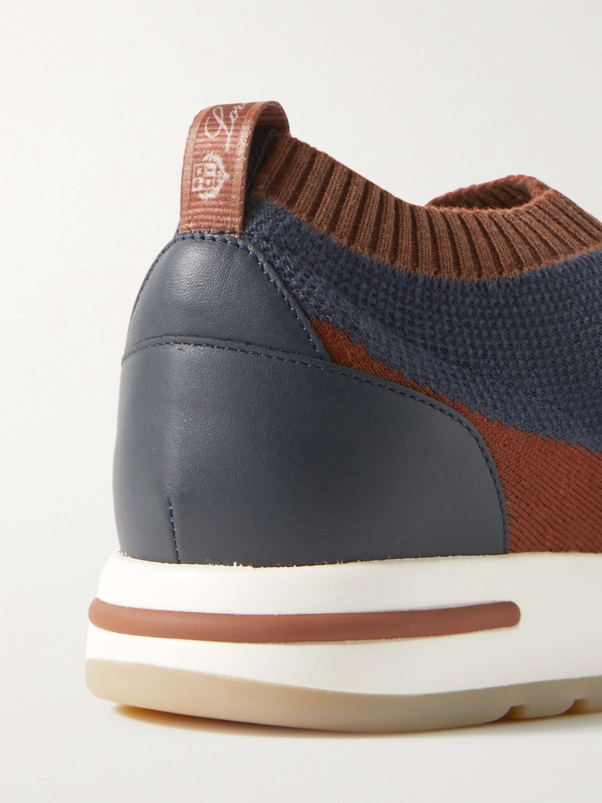 LORO PIANA 360 Flexy Walk Leather-Trimmed Knitted Wish® Silk Sneakers