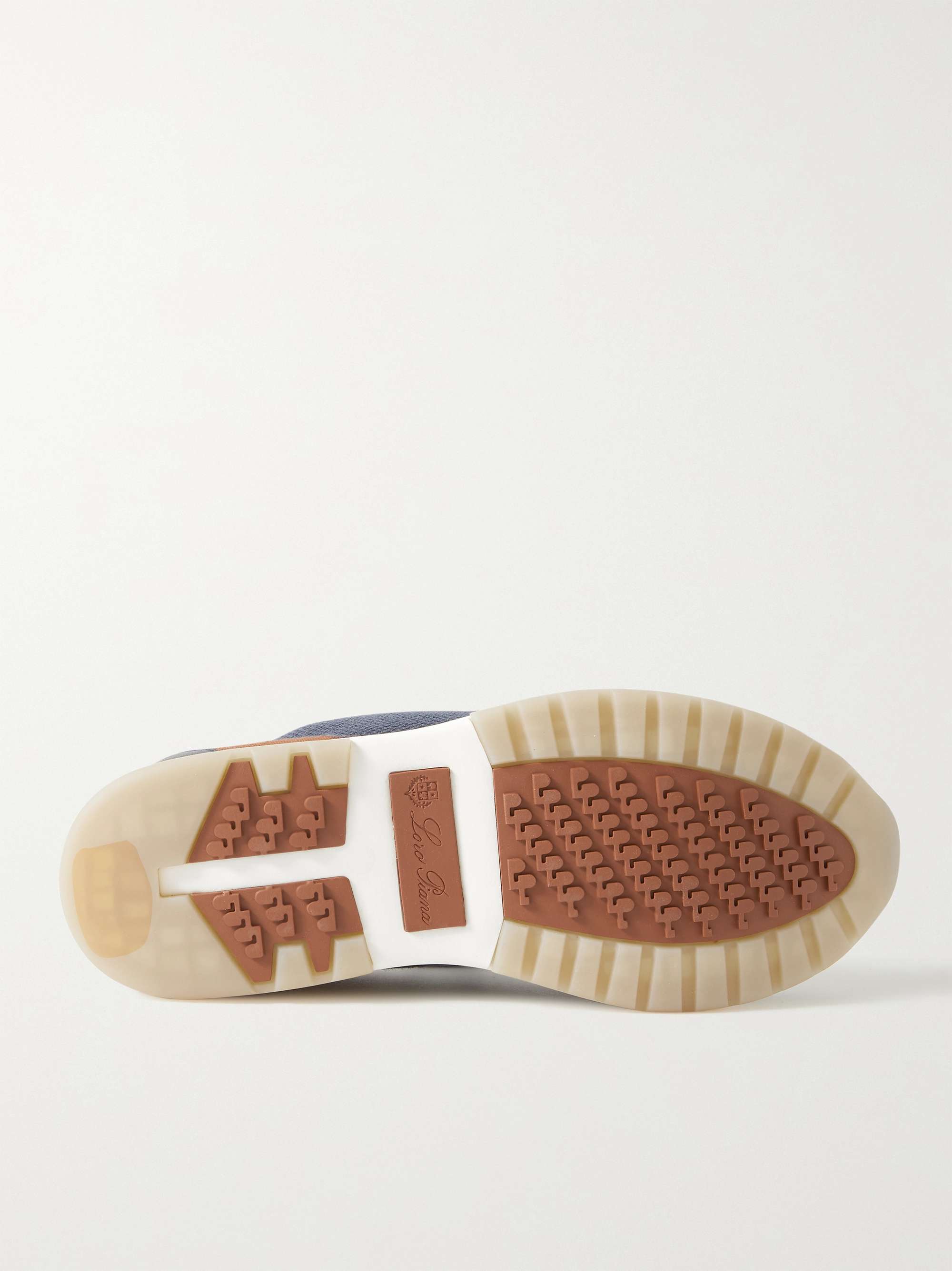 LORO PIANA 360 Flexy Walk Leather-Trimmed Knitted Wish® Silk Sneakers