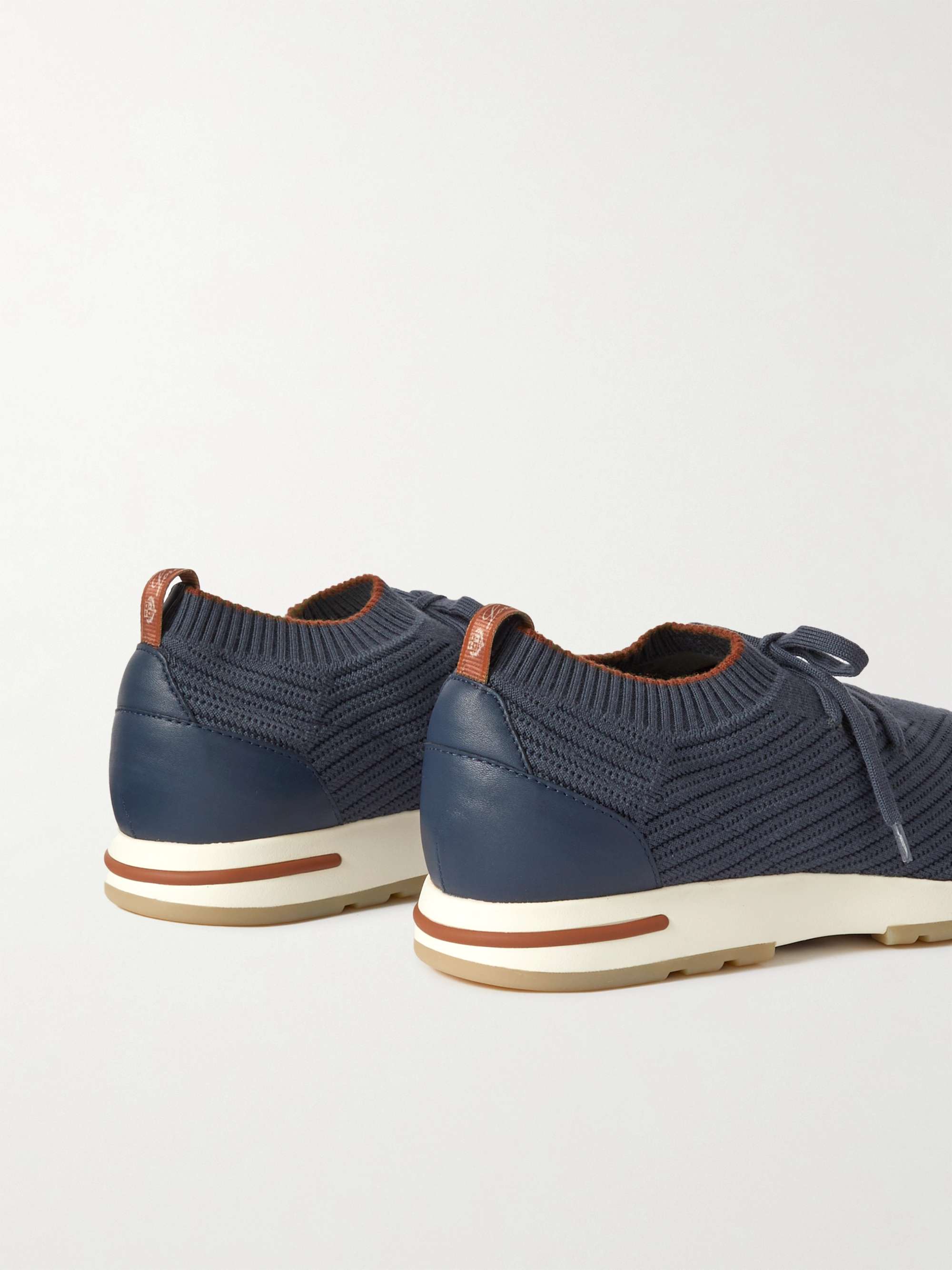 LORO PIANA 360 Flexy Walk Leather-Trimmed Knitted Wish Wool Sneakers