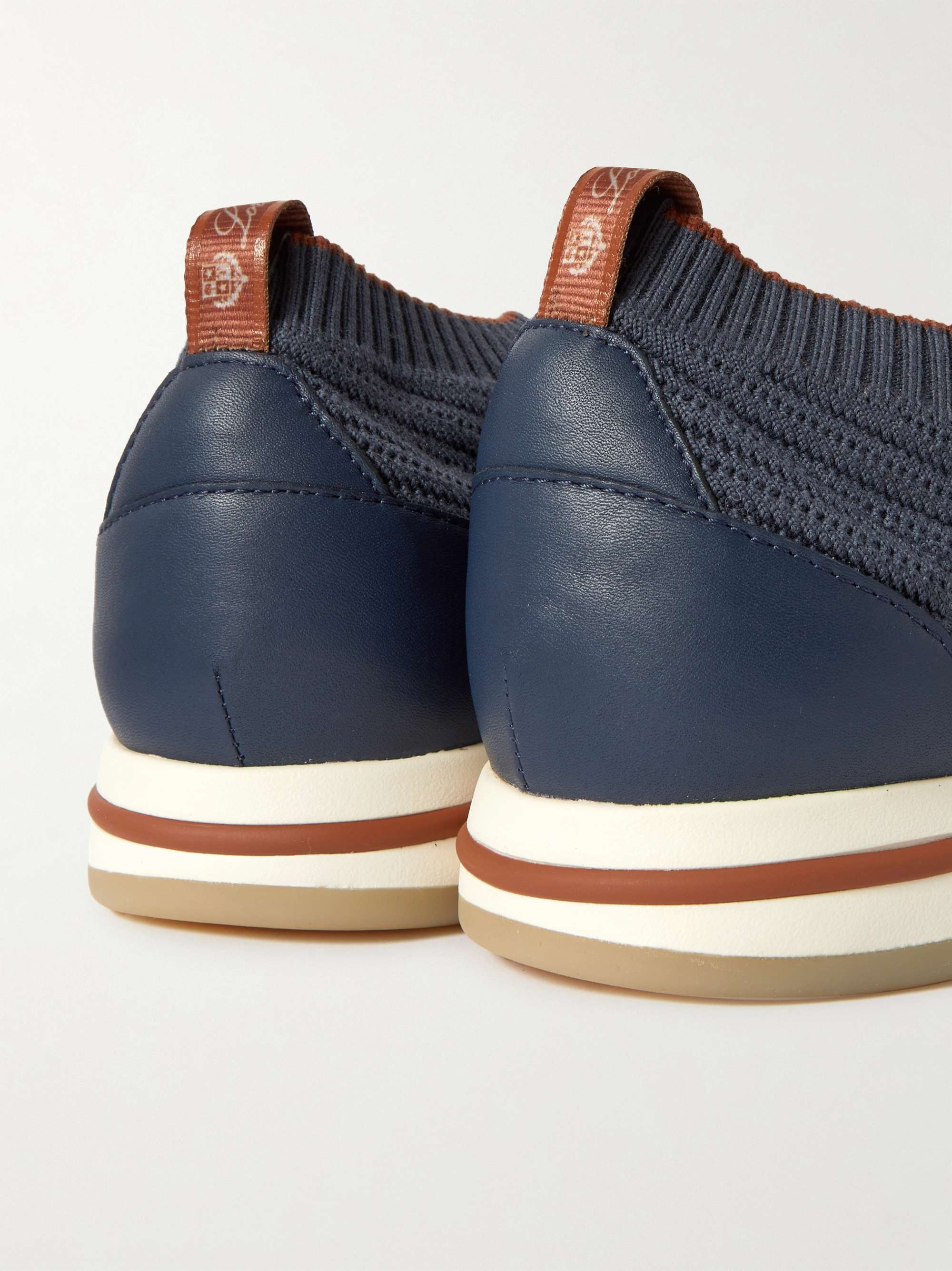 LORO PIANA 360 Flexy Walk Leather-Trimmed Knitted Wish Wool Sneakers