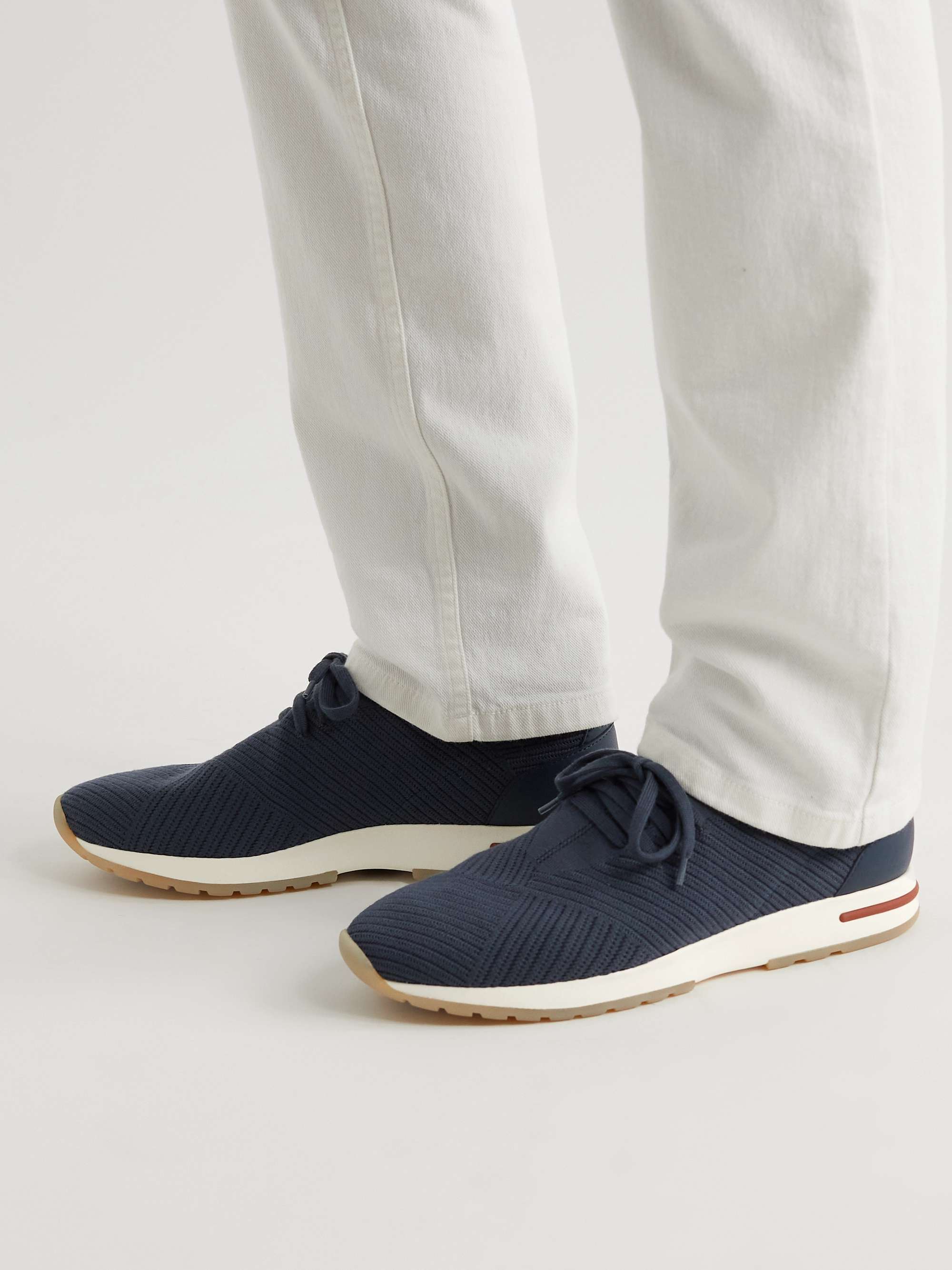 LORO PIANA 360 Flexy Walk Leather-Trimmed Knitted Wish Wool Sneakers