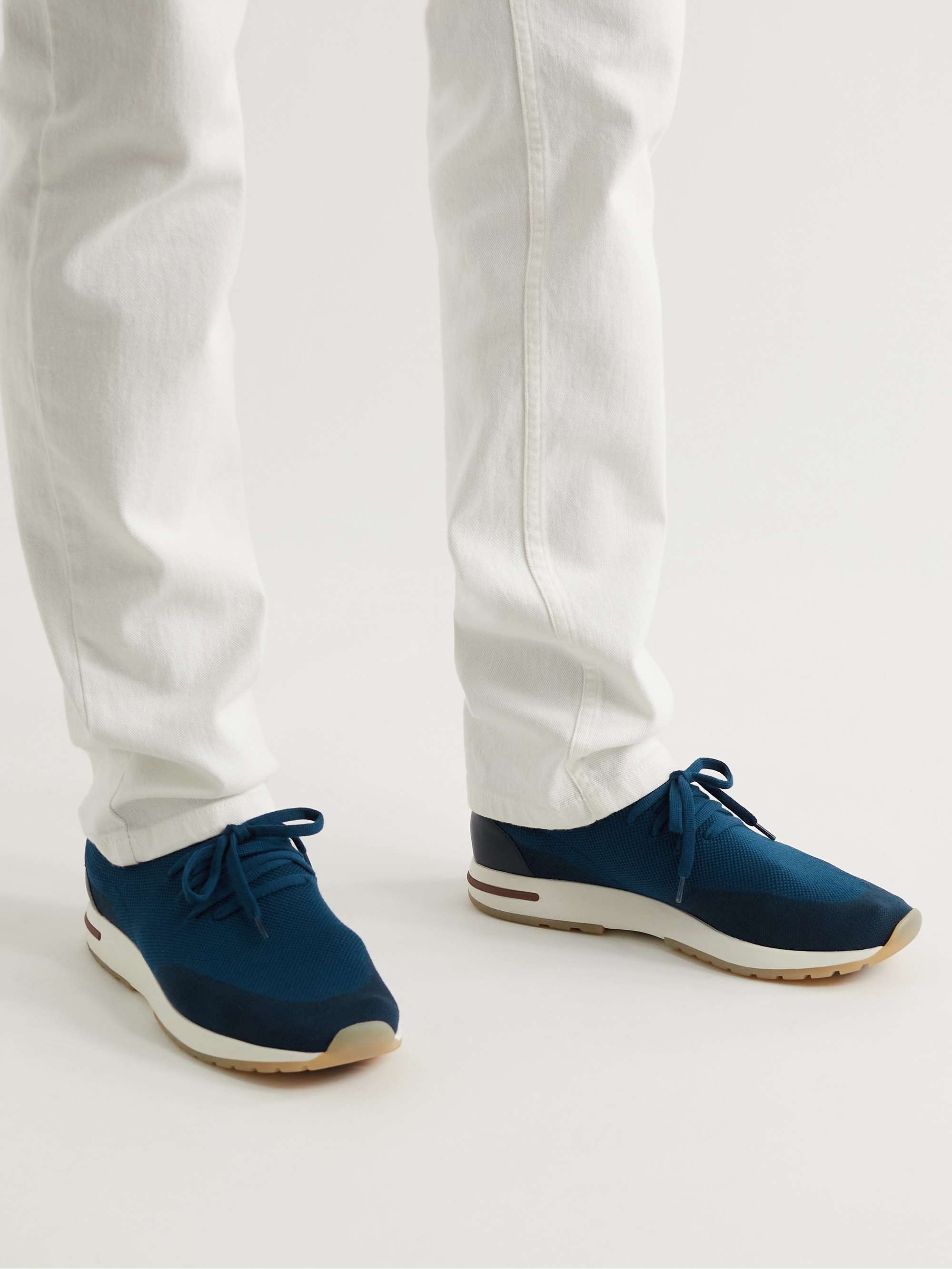 LORO PIANA 360 Flexy Walk Leather-Trimmed Knitted Wool Sneakers