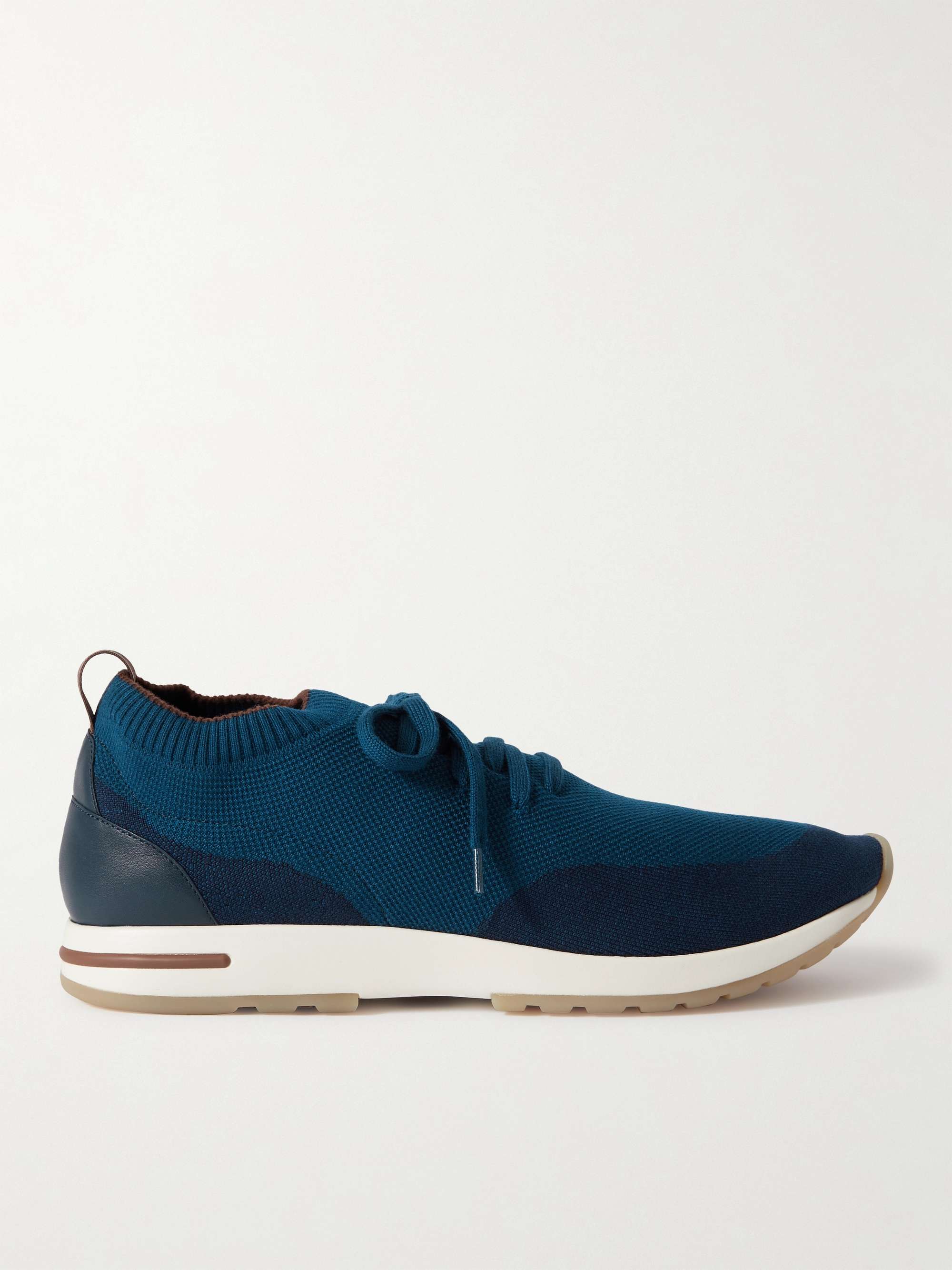 LORO PIANA 360 Flexy Walk Leather Trimmed Knitted Wool Sneakers