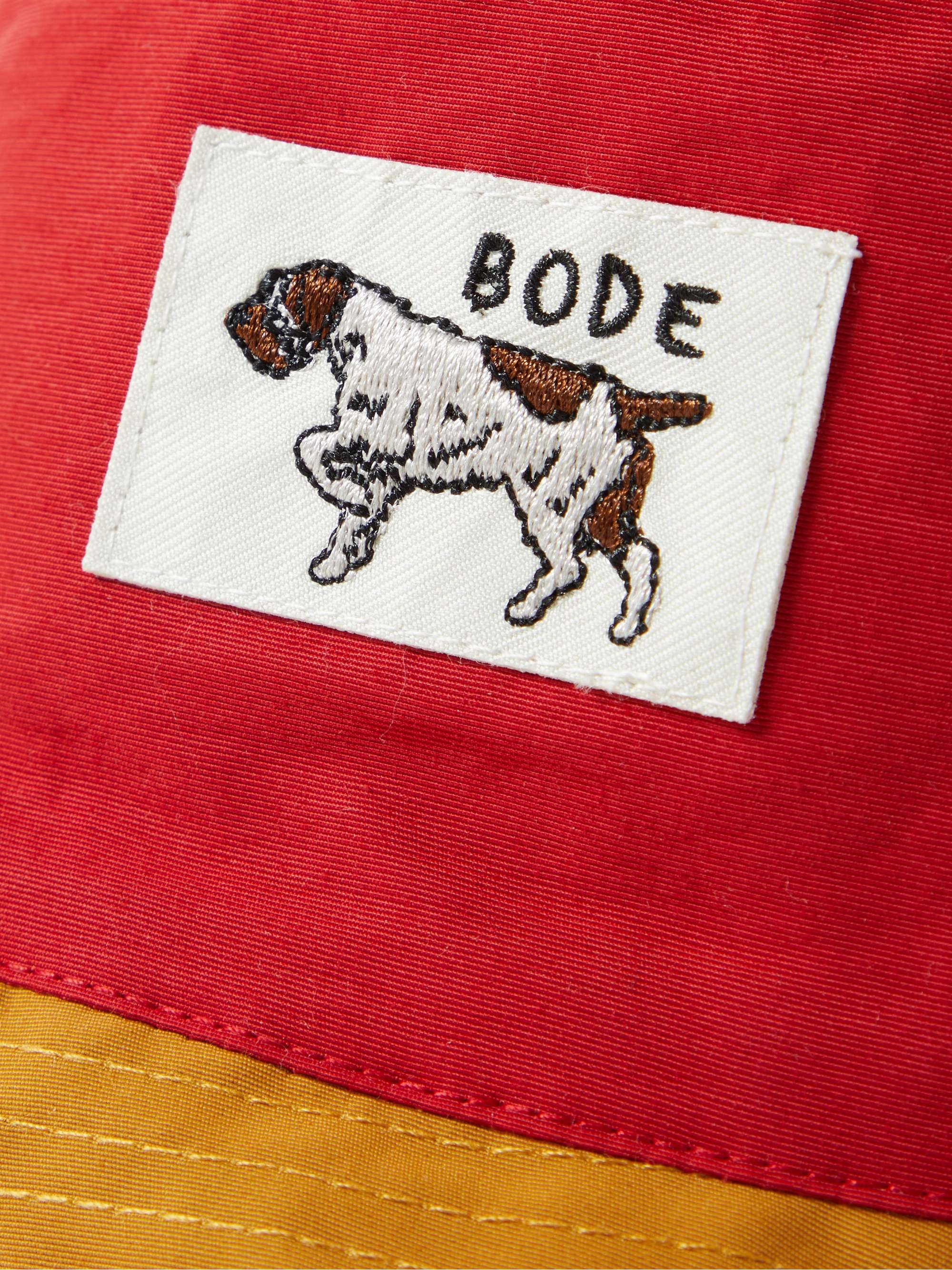 BODE Appliquéd Colour-Block Cotton-Blend Faille Bucket Hat