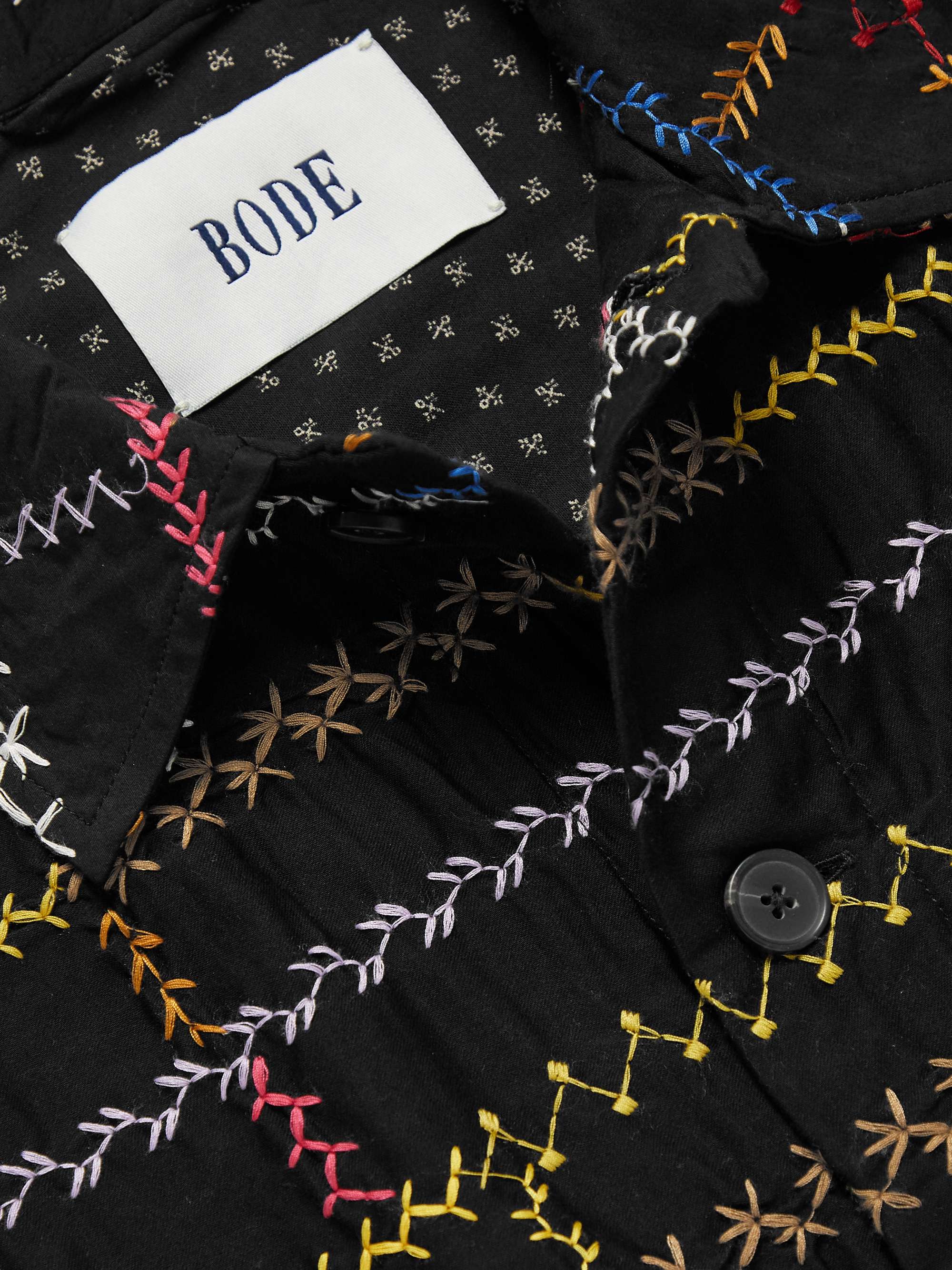 BODE Crazy Quilt Embroidered Cotton Jacket