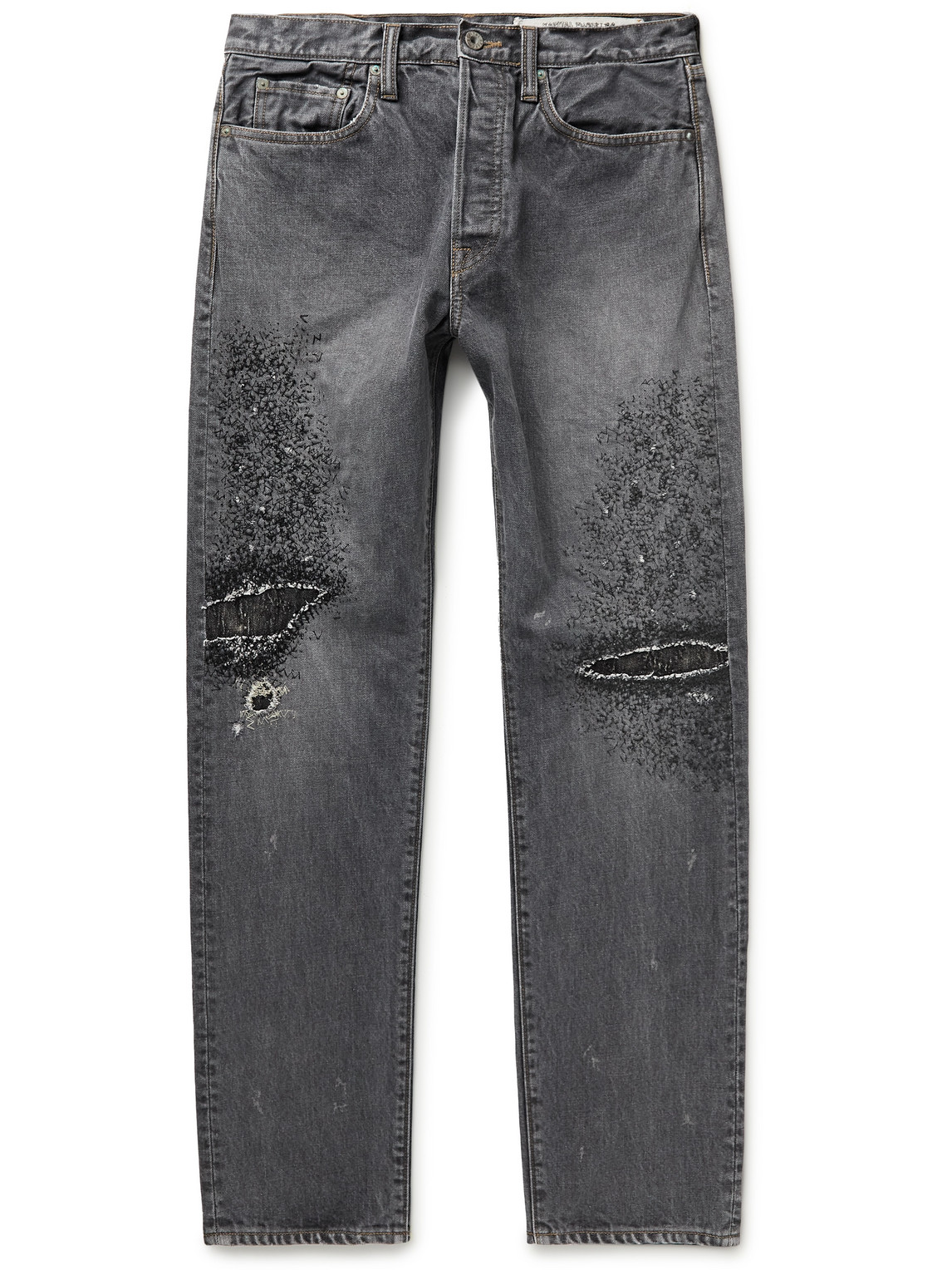 Shop Kapital Monkey Cisco Distressed Denim Jeans In Black