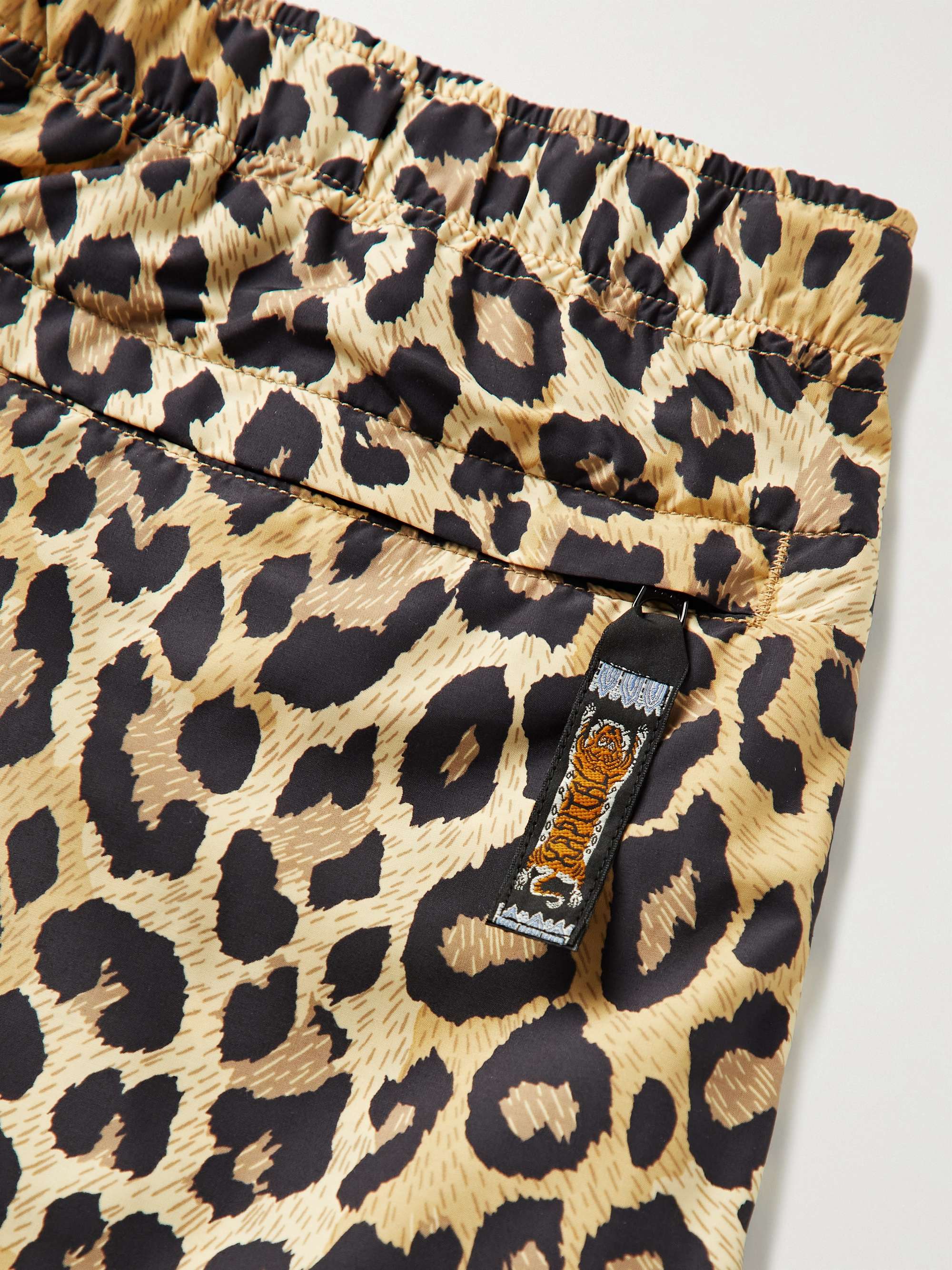 KAPITAL Wide-Leg Leopard-Print Poplin Shorts