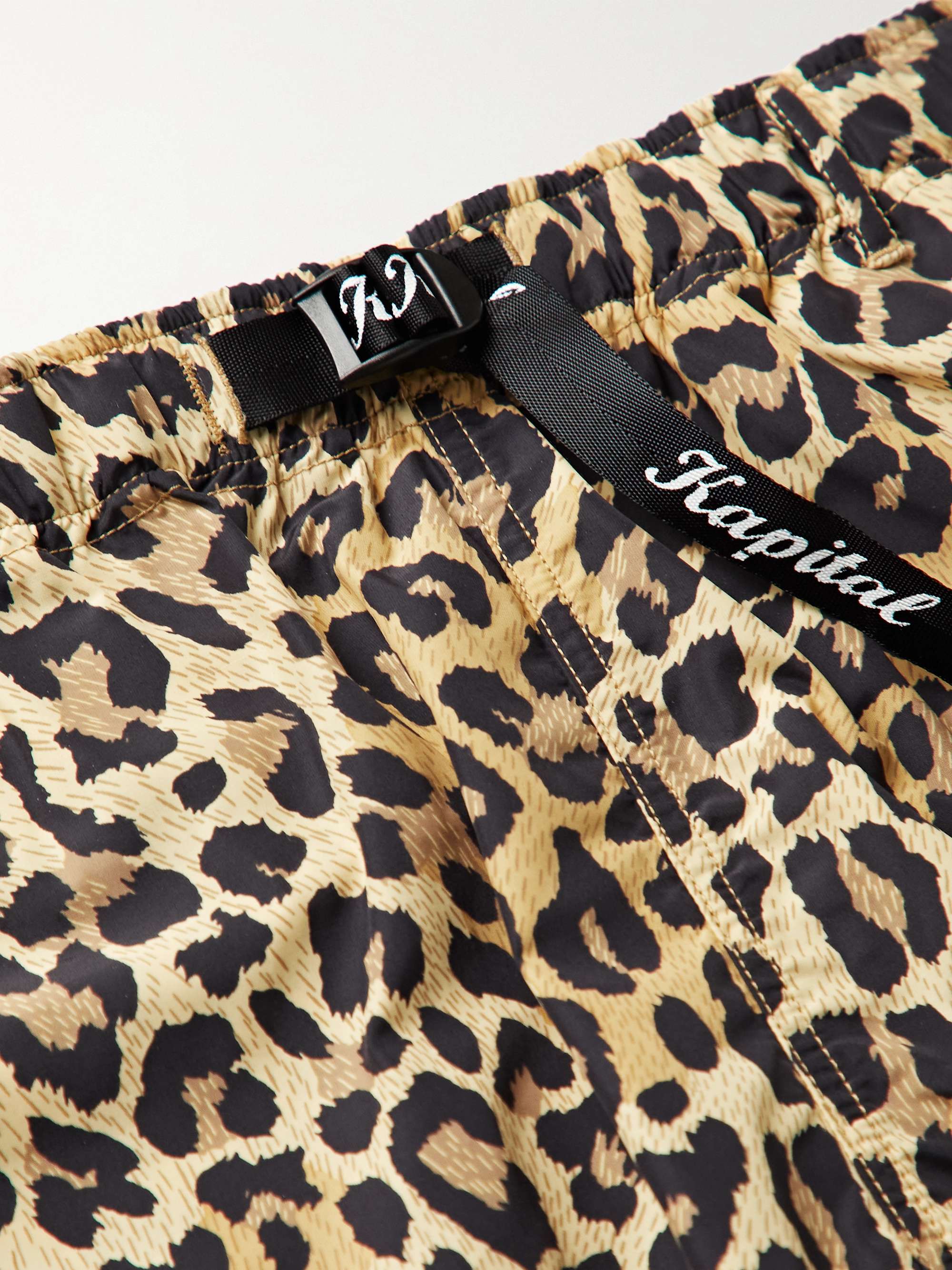 KAPITAL Wide-Leg Leopard-Print Poplin Shorts