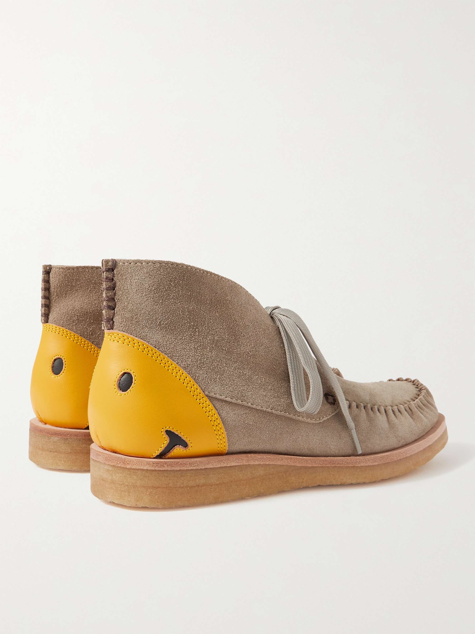 KAPITAL Leather-Trimmed Suede Desert Boots