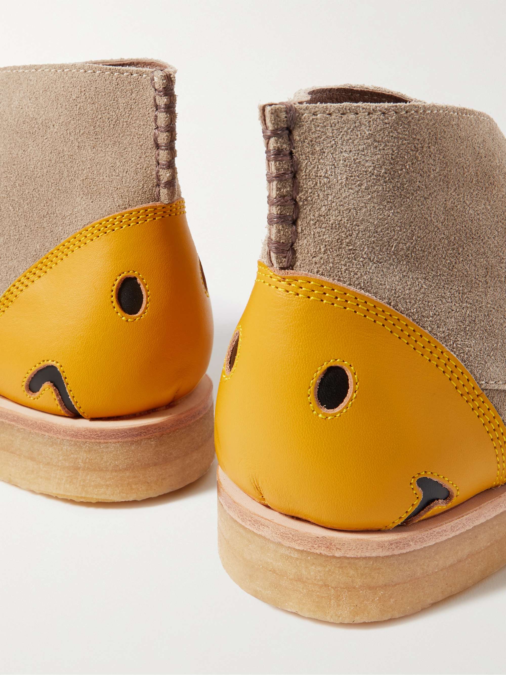 KAPITAL Leather-Trimmed Suede Desert Boots