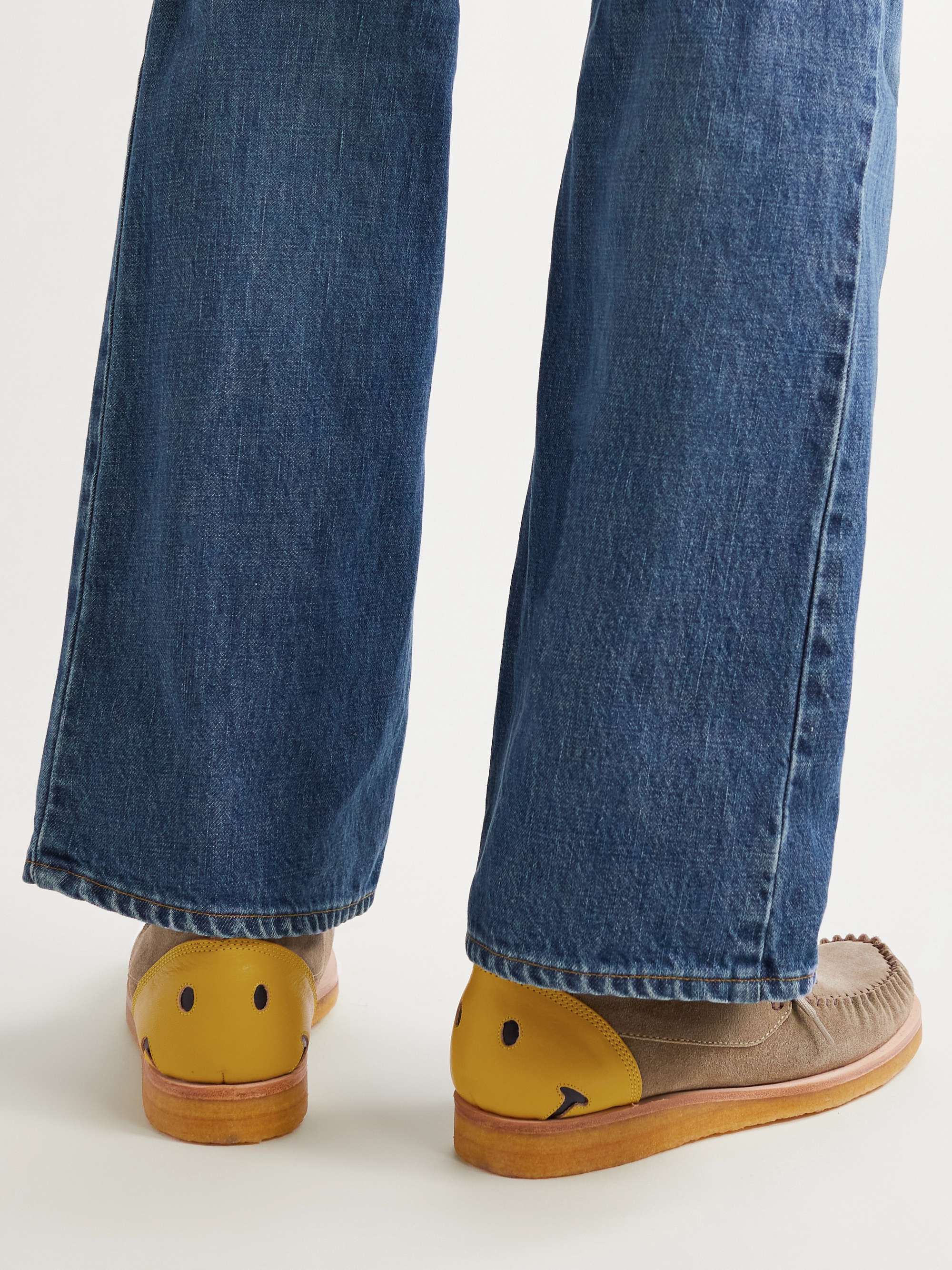 KAPITAL Leather-Trimmed Suede Desert Boots