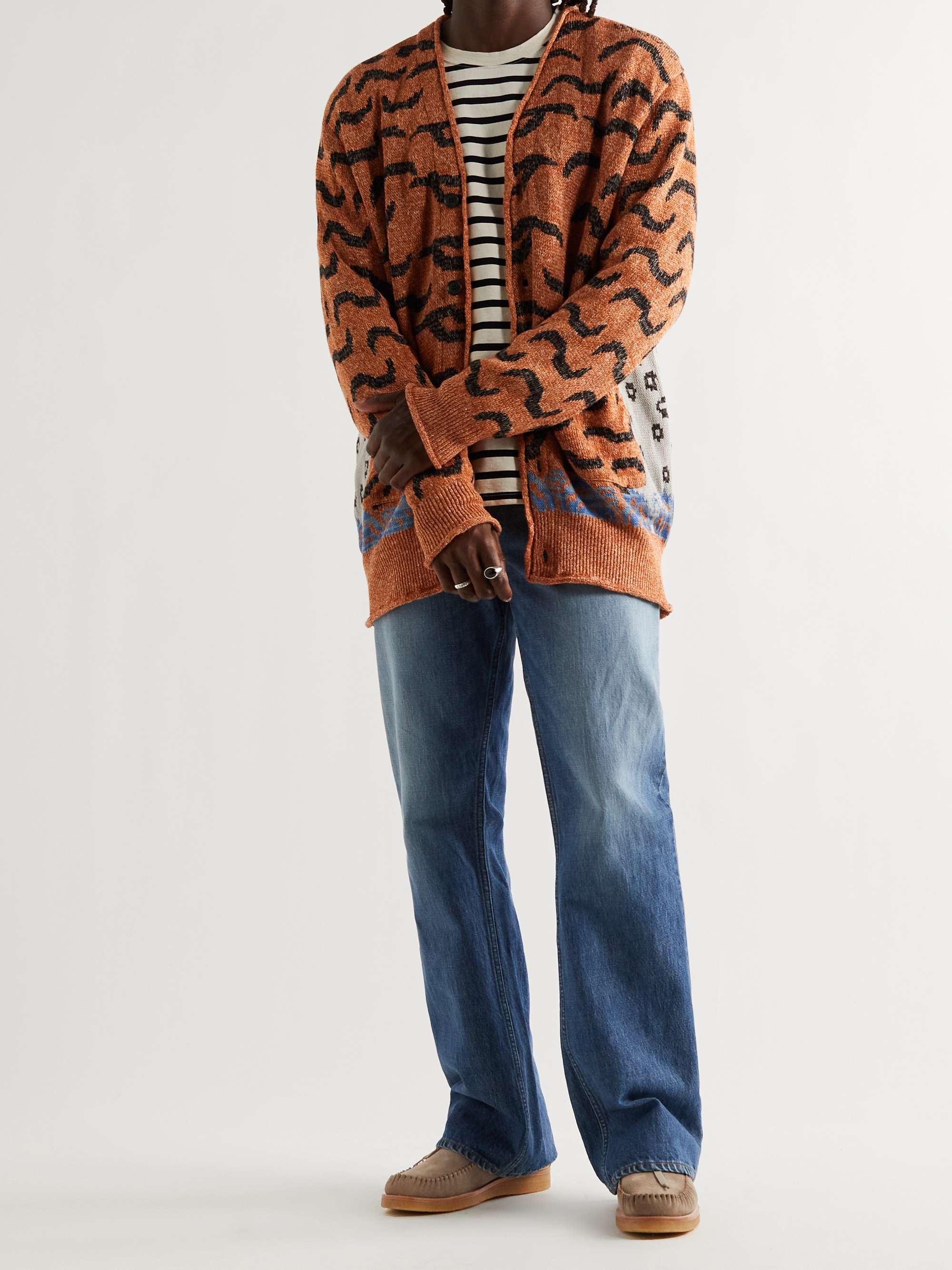 KAPITAL Leather-Trimmed Suede Desert Boots