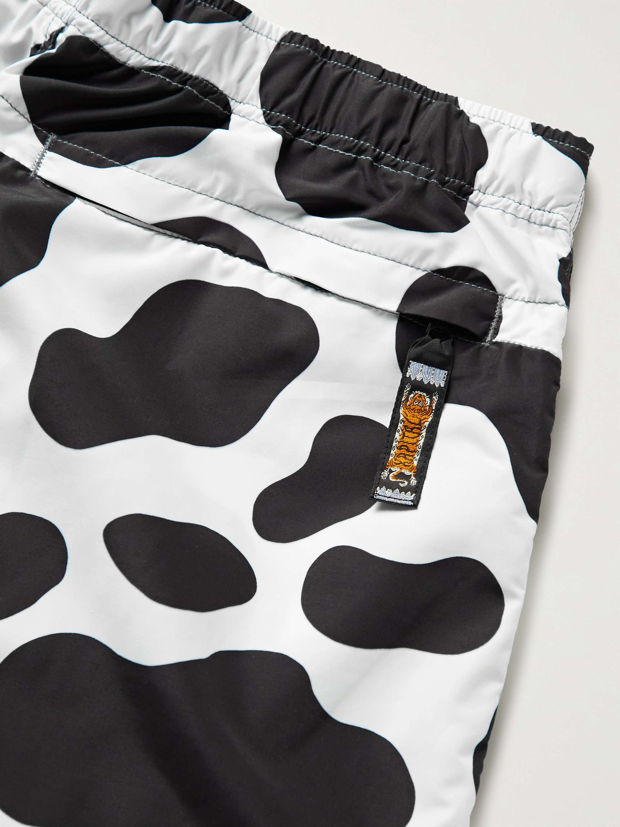 KAPITAL Wide-Leg Cow-Print Poplin Shorts