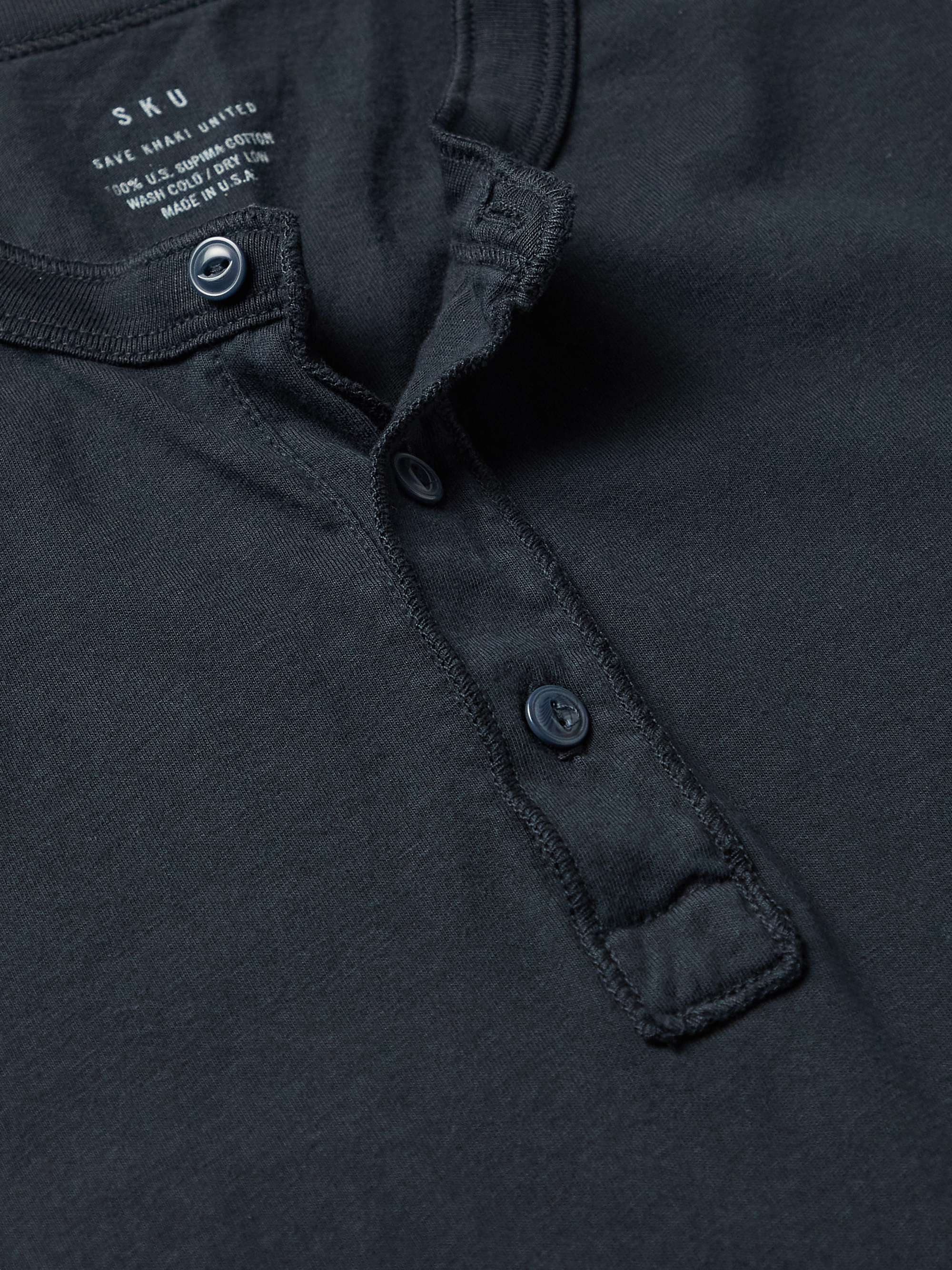 SAVE KHAKI UNITED Supima Cotton-Jersey Henley T-Shirt
