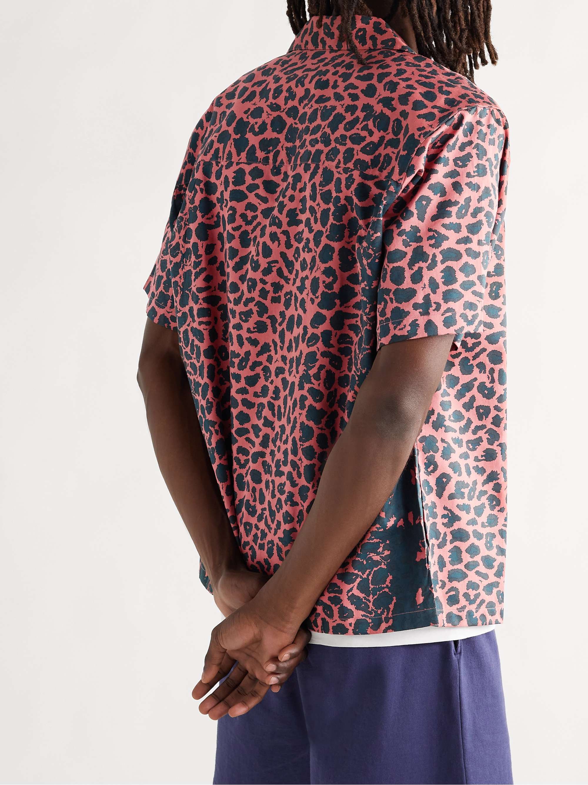 WTAPS® Night Vision Camp-Collar Leopard-Print Cotton-Twill Shirt