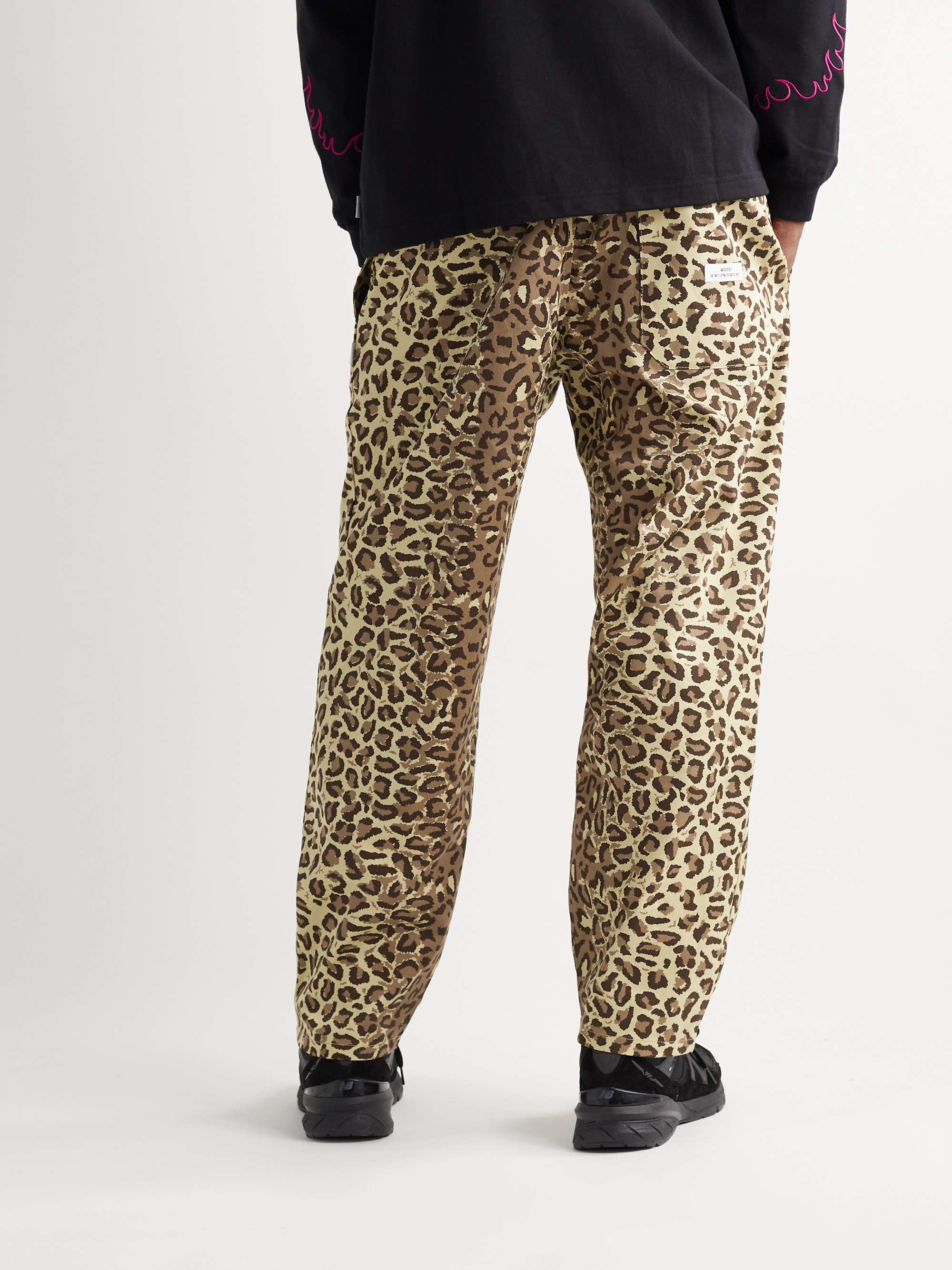 WTAPS® Seagull Leopard-Print Cotton-Twill Drawstring Trousers for Men ...