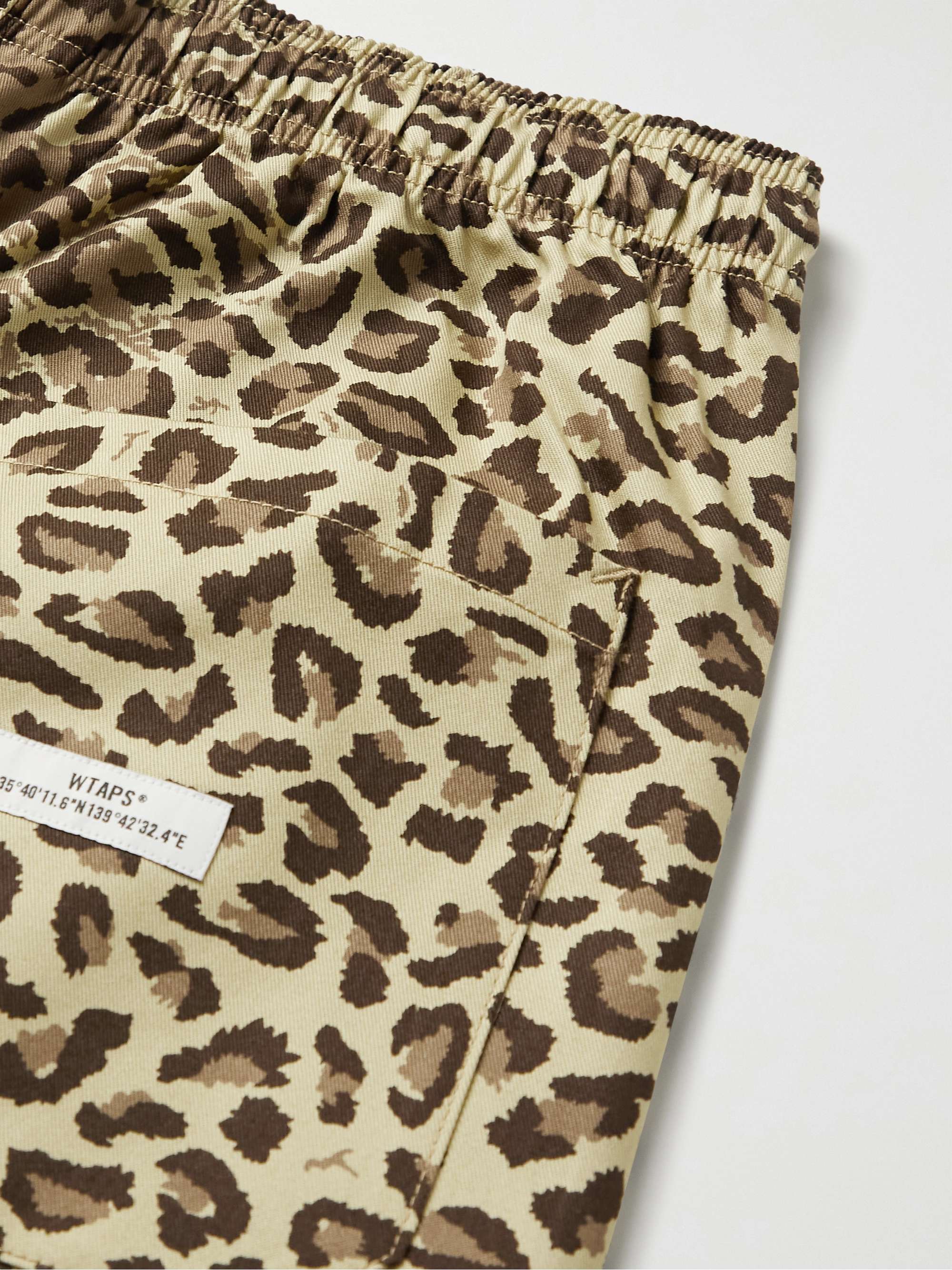 Seagull Leopard-Print Cotton-Twill Drawstring Trousers