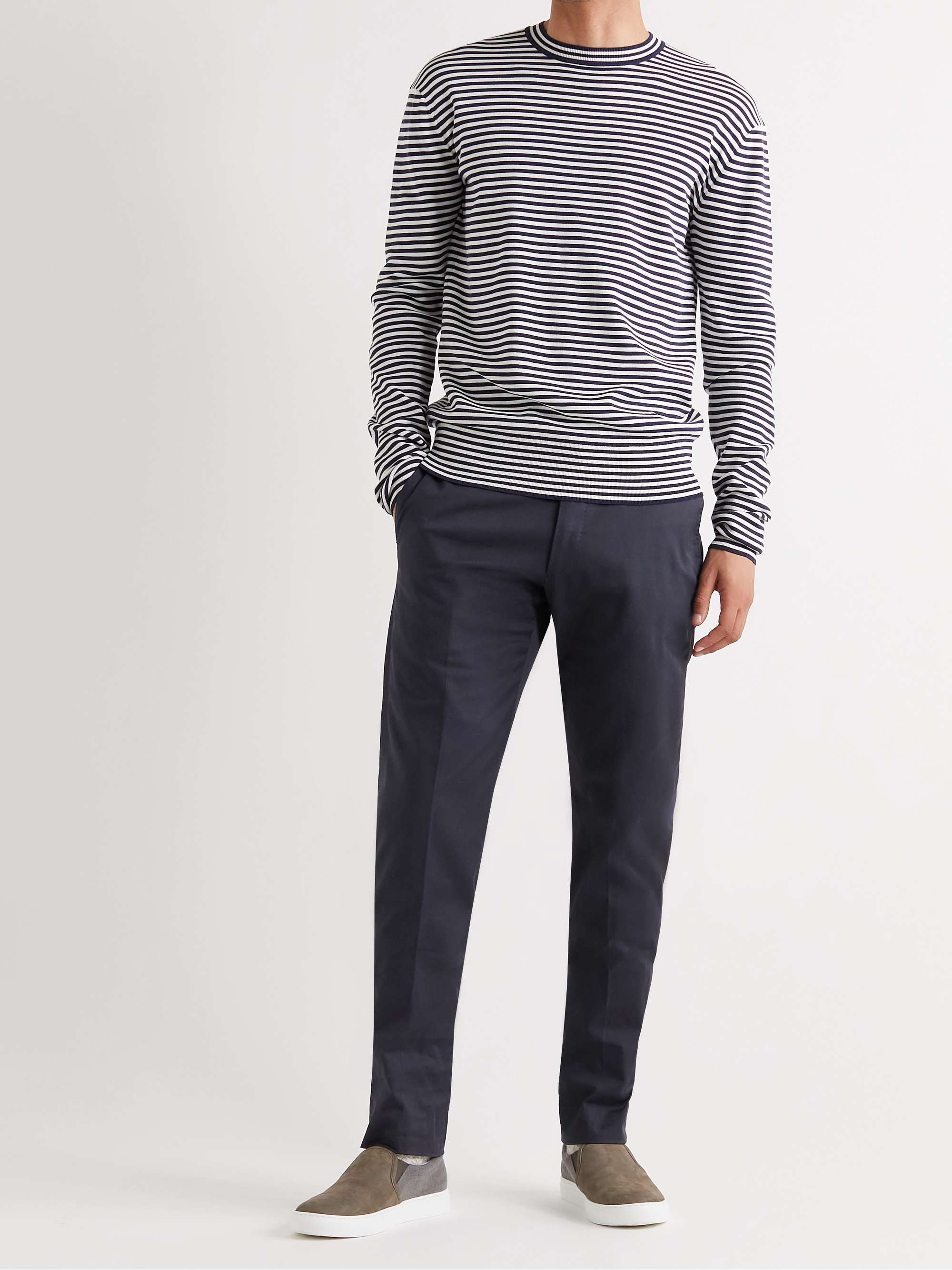 ODYSSEE Slim-Fit Cotton-Blend Twill Chinos