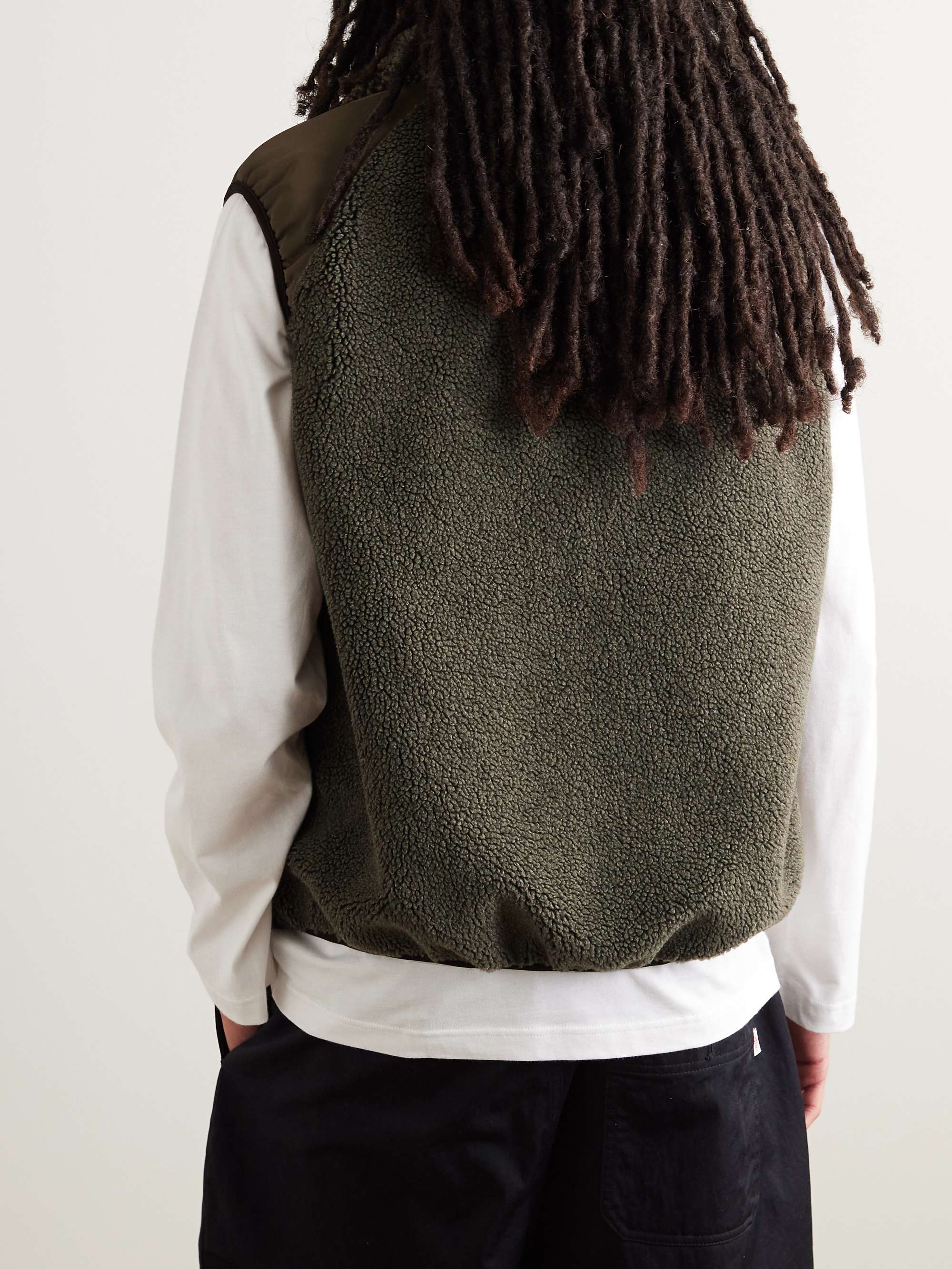 ORSLOW Boa Cotton Corduroy-Trimmed Fleece Gilet