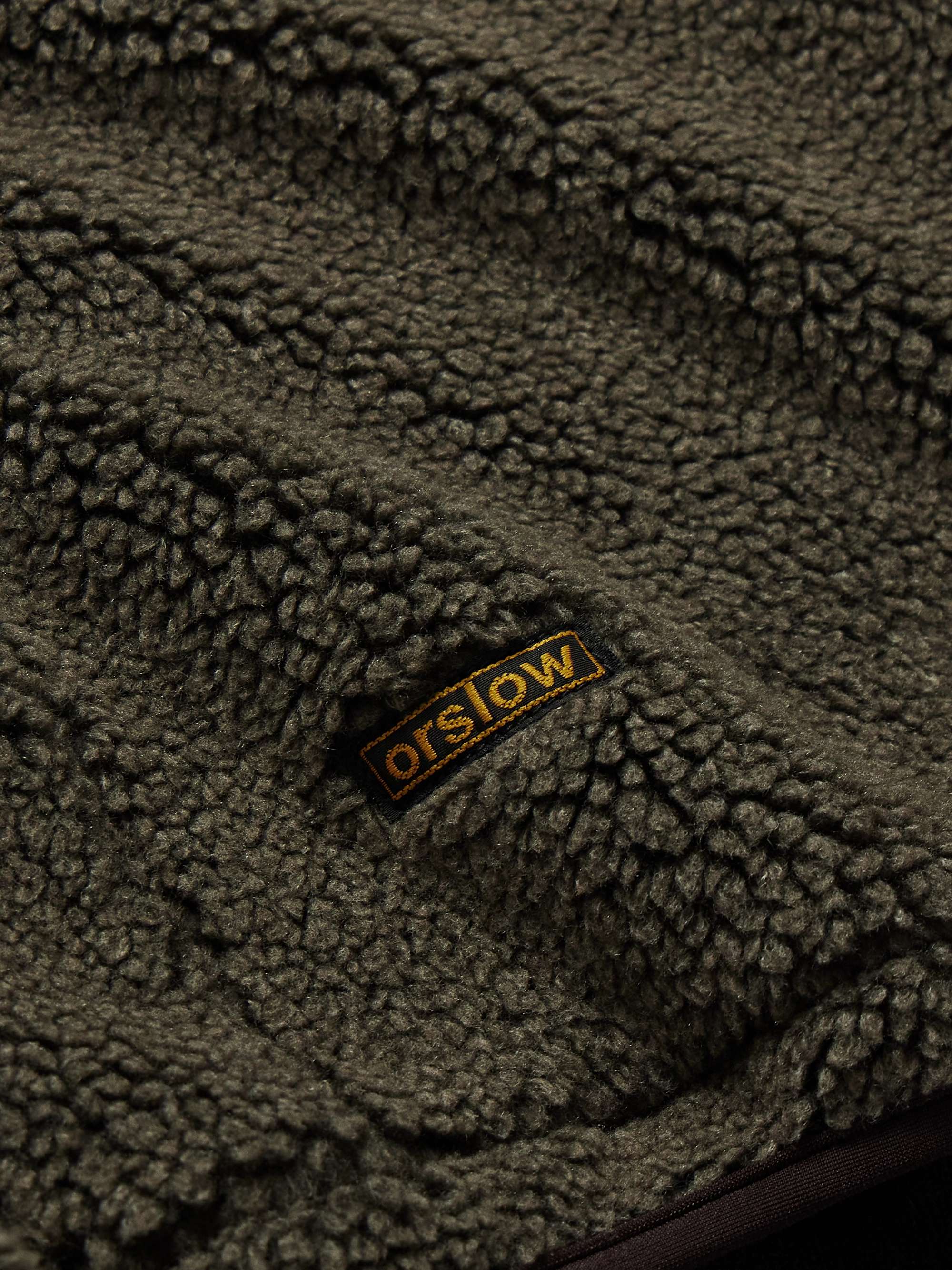 ORSLOW Boa Cotton Corduroy-Trimmed Fleece Gilet