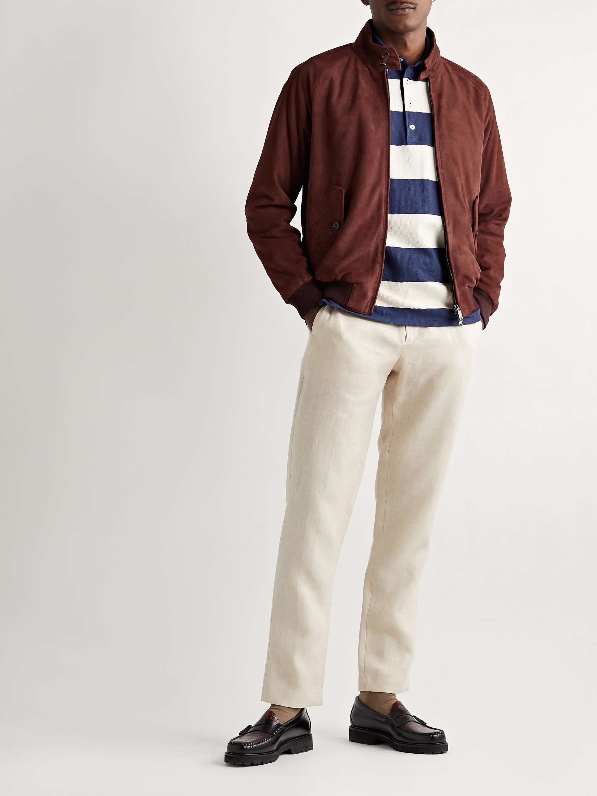 BARACUTA G9 Suede Harrington Jacket