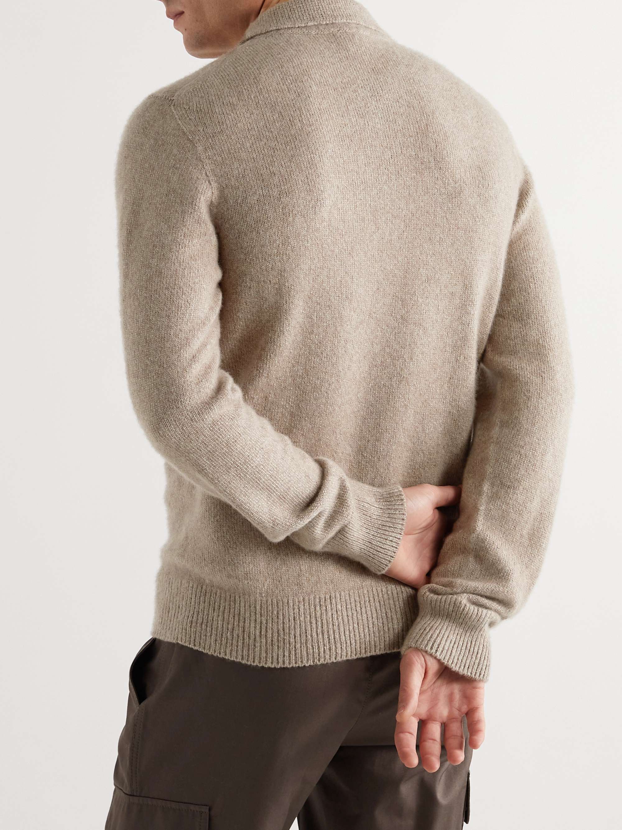 BRIONI Slim-Fit Cashmere and Silk-Blend Polo Shirt