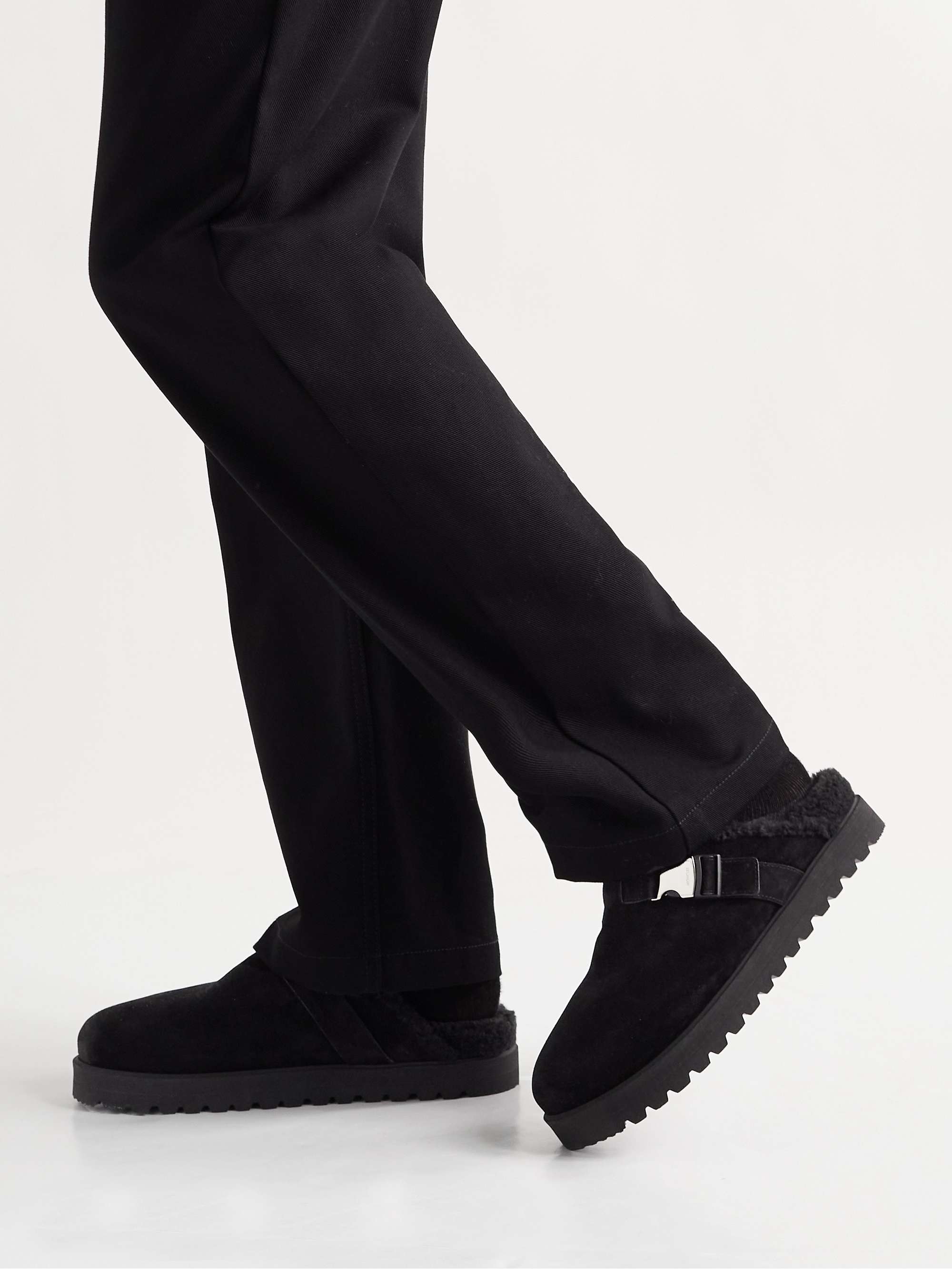 MONCLER Mon Faux Shearling-Lined Suede Clogs