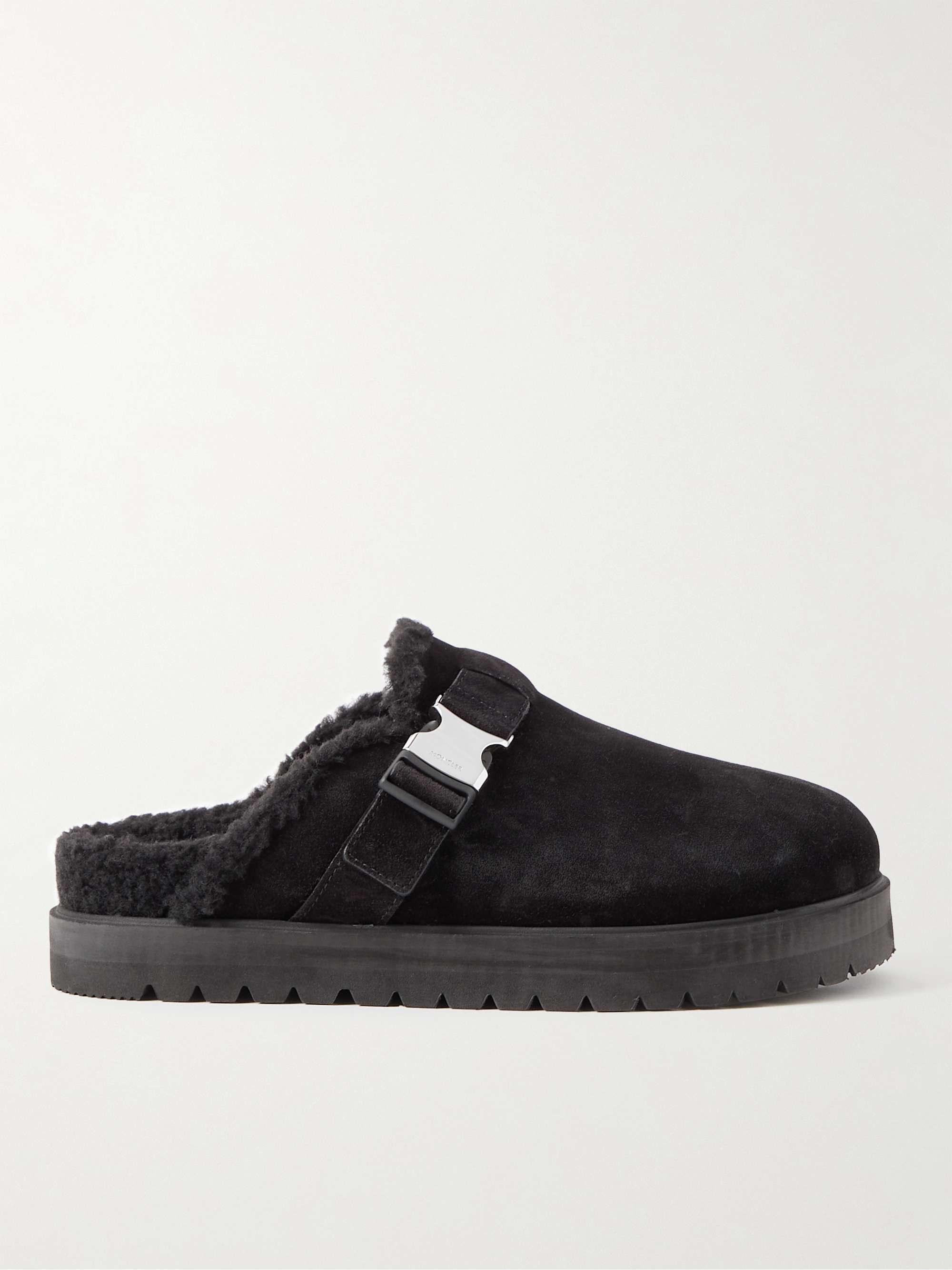 MONCLER Mon Faux Shearling-Lined Suede Clogs