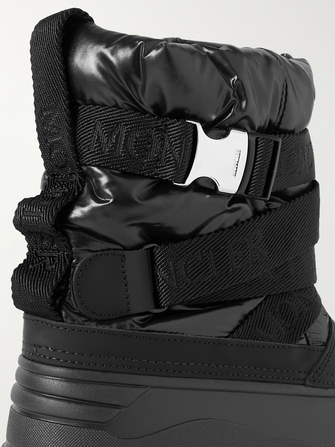Shop Moncler Summus Webbing-trimmed Nylon And Rubber Snow Boots In Black