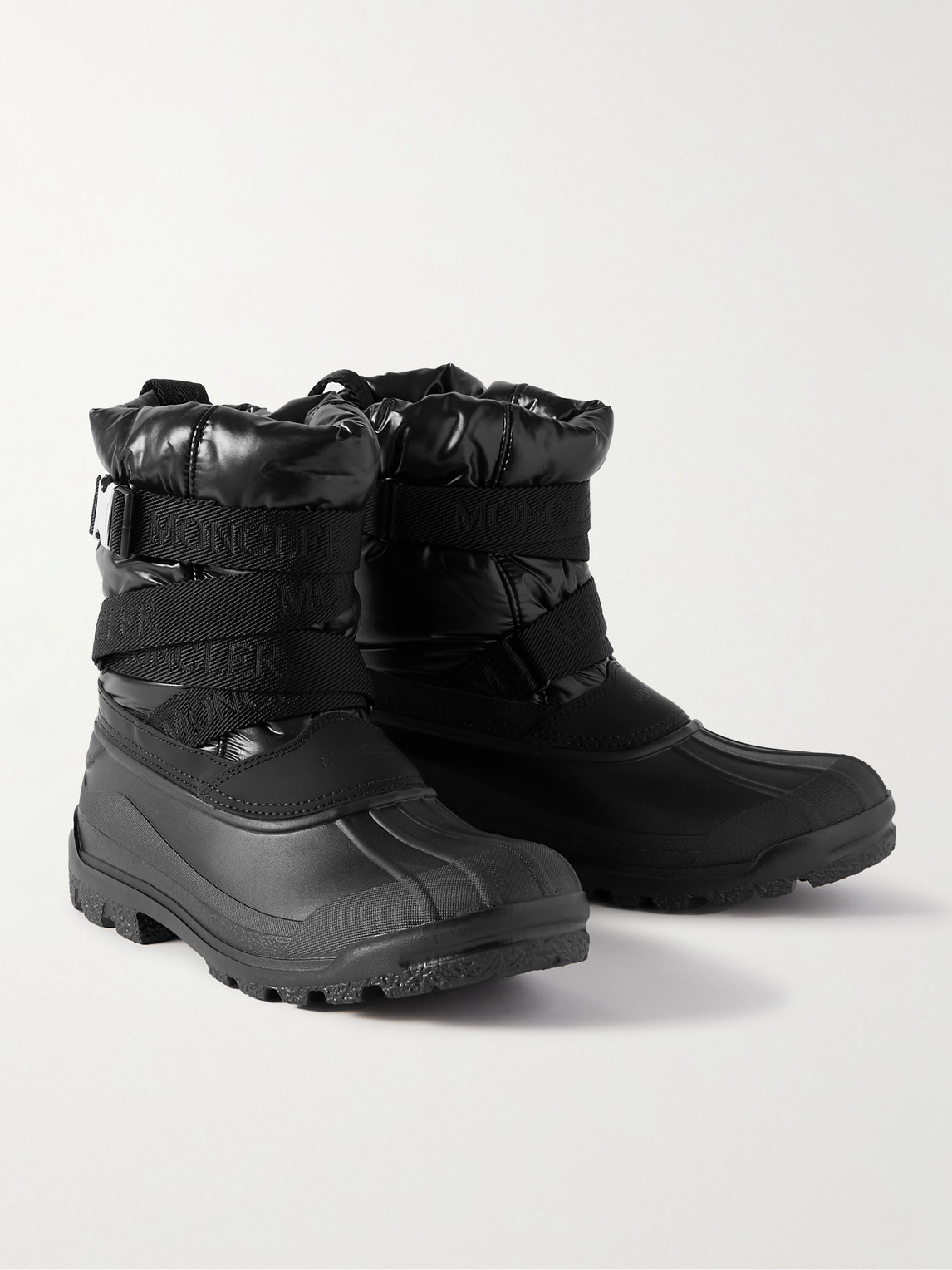 Shop Moncler Summus Webbing-trimmed Nylon And Rubber Snow Boots In Black