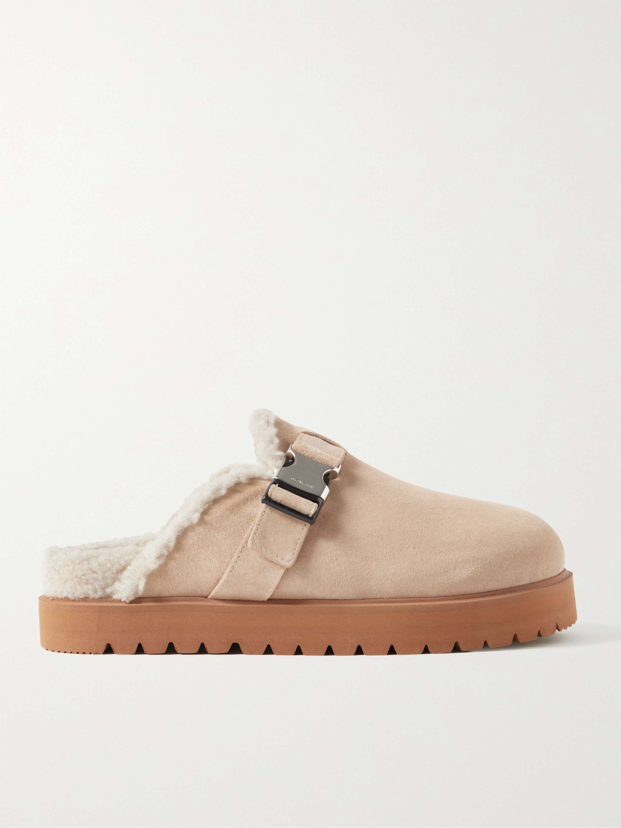 MONCLER Mon Faux Shearling-Lined Suede Clogs