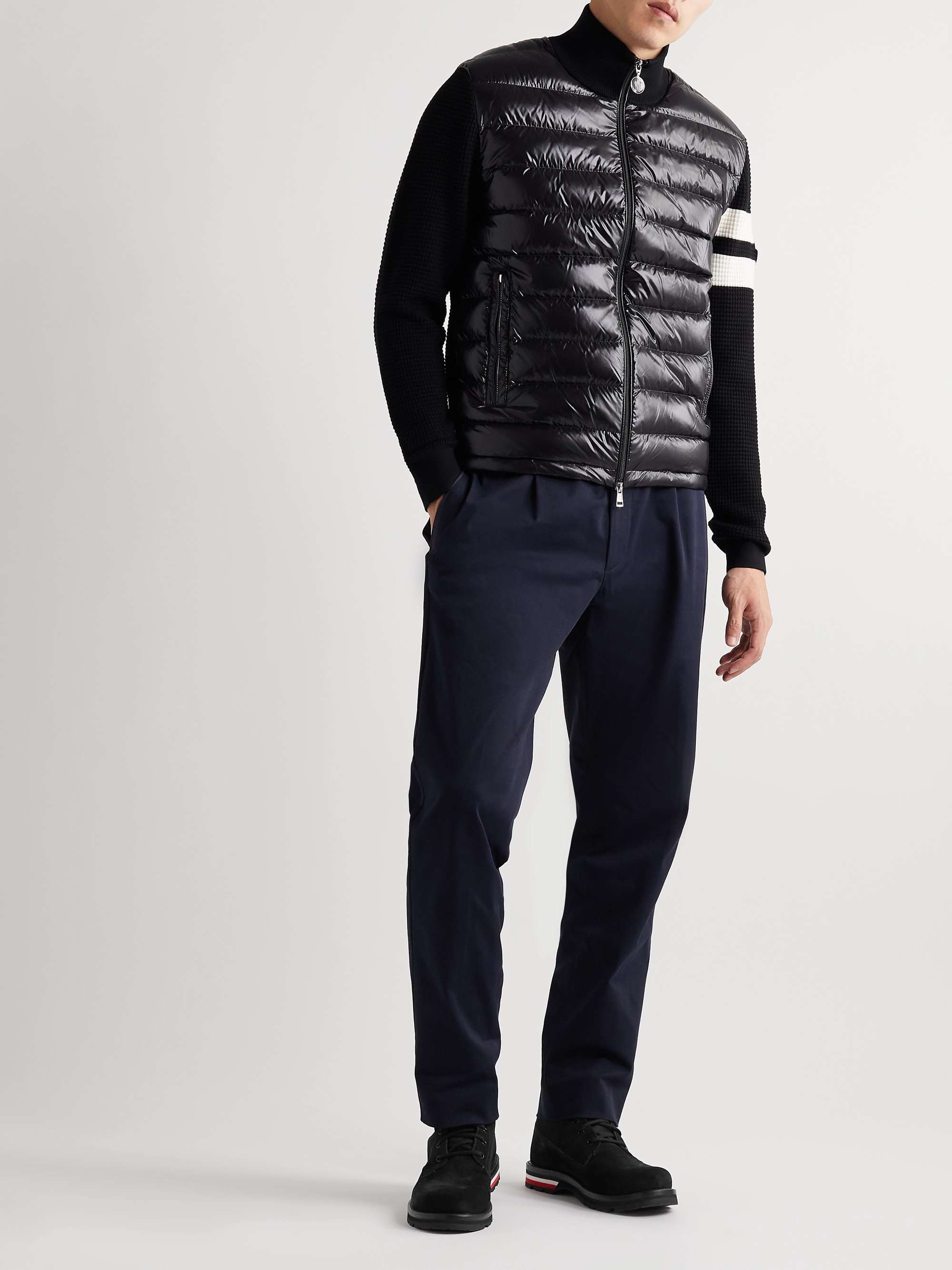 MONCLER Vancouver Shell-Trimmed Suede Hiking Boots